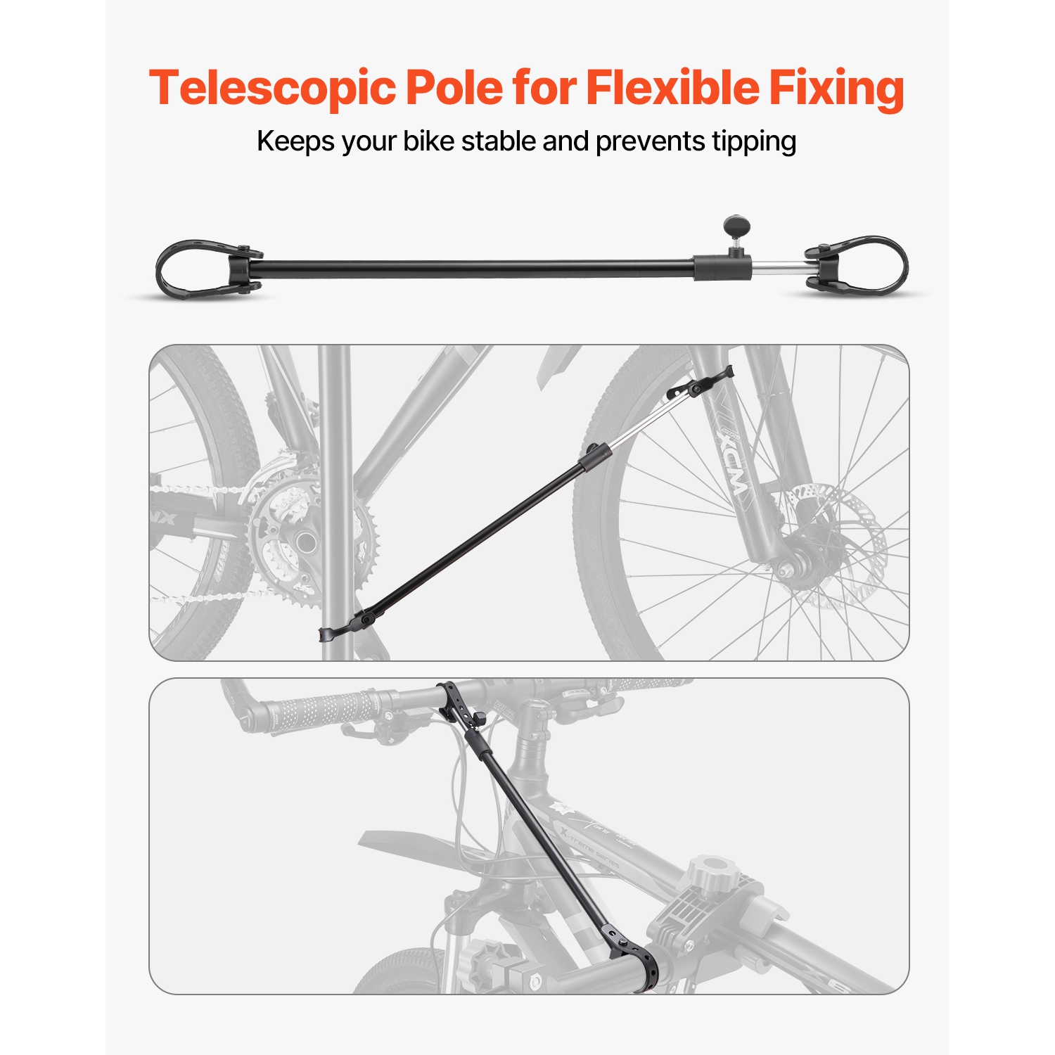 VEVOR 66 lb Bike Repair Stand, Heavy-duty Bicycle Work Stand with 32.8-56.6 in Adjustable Height & Magnetic Tool Tray, Foldable Bicycle Maintenance