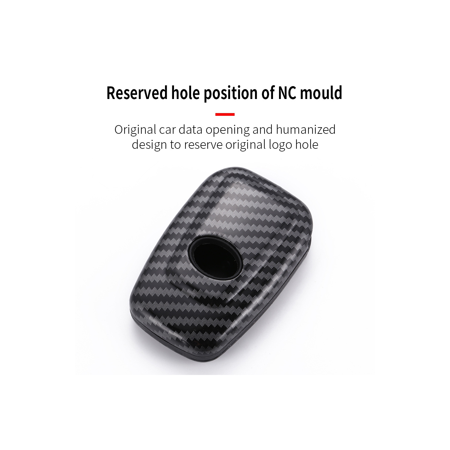 Suitable for Toyota Corolla key bag new Camry RAV4 Rongfang Crown Highlander four-button carbon fiber clip - four-button carbon fiber black single