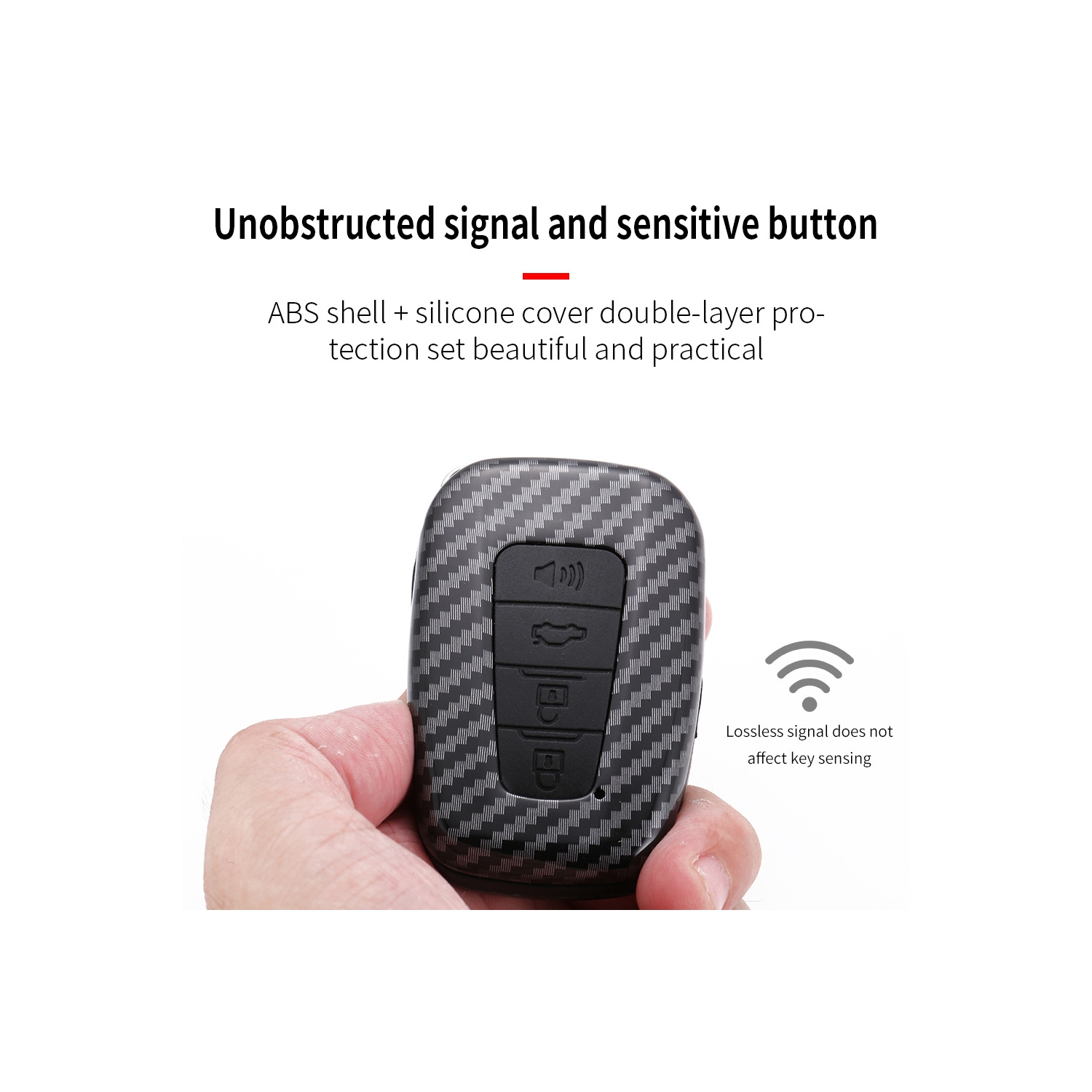 Suitable for Toyota Corolla key bag new Camry RAV4 Rongfang Crown Highlander four-button carbon fiber clip - four-button carbon fiber black single