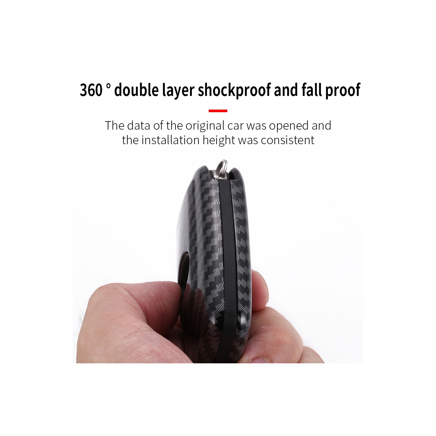 Suitable for Toyota Corolla key bag new Camry RAV4 Rongfang Crown Highlander four-button carbon fiber clip - four-button carbon fiber black single