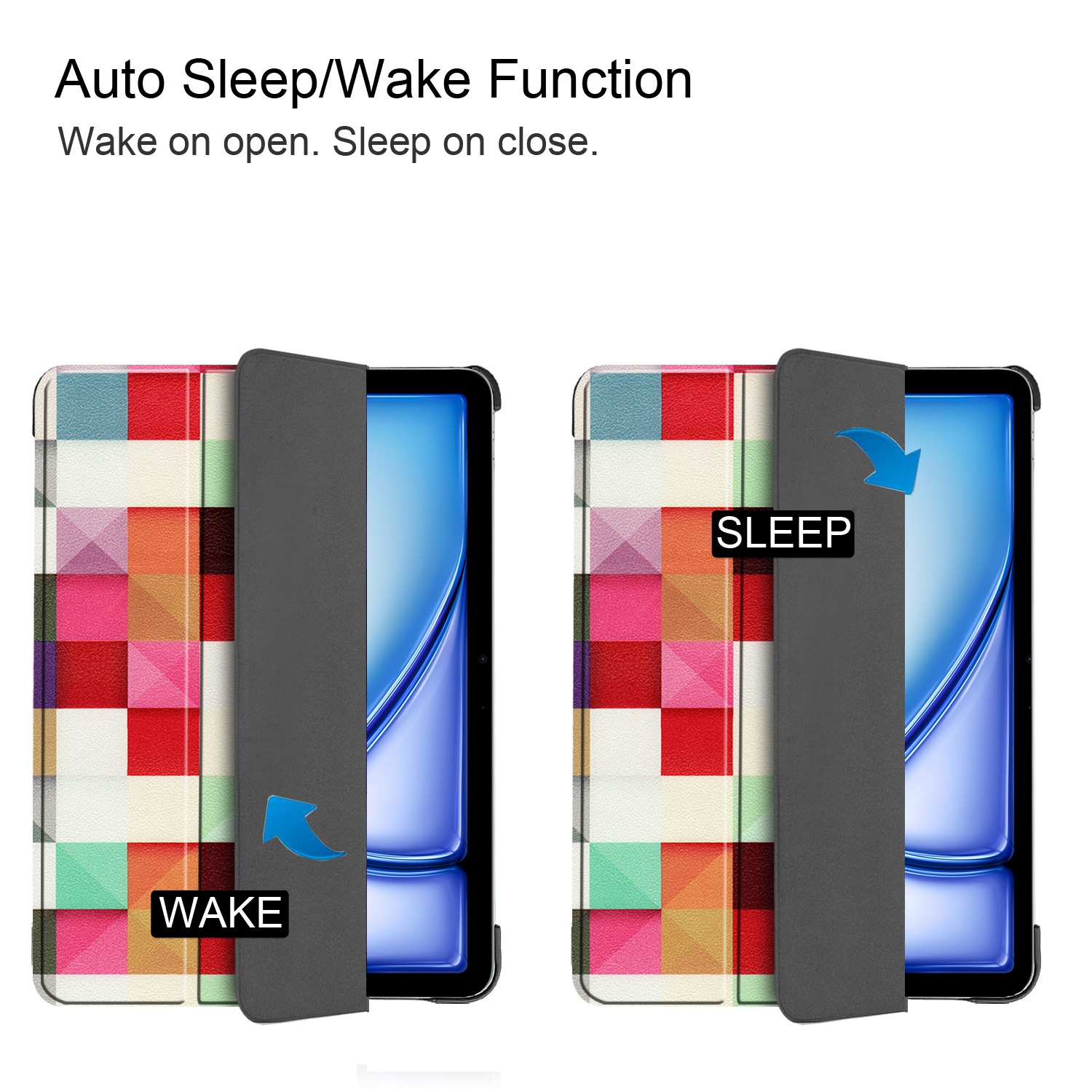 For iPad Air 11 (M2/M3) Tablet Case with Trifold Stand, 11-inch Apple Tablet Case - Cube Style