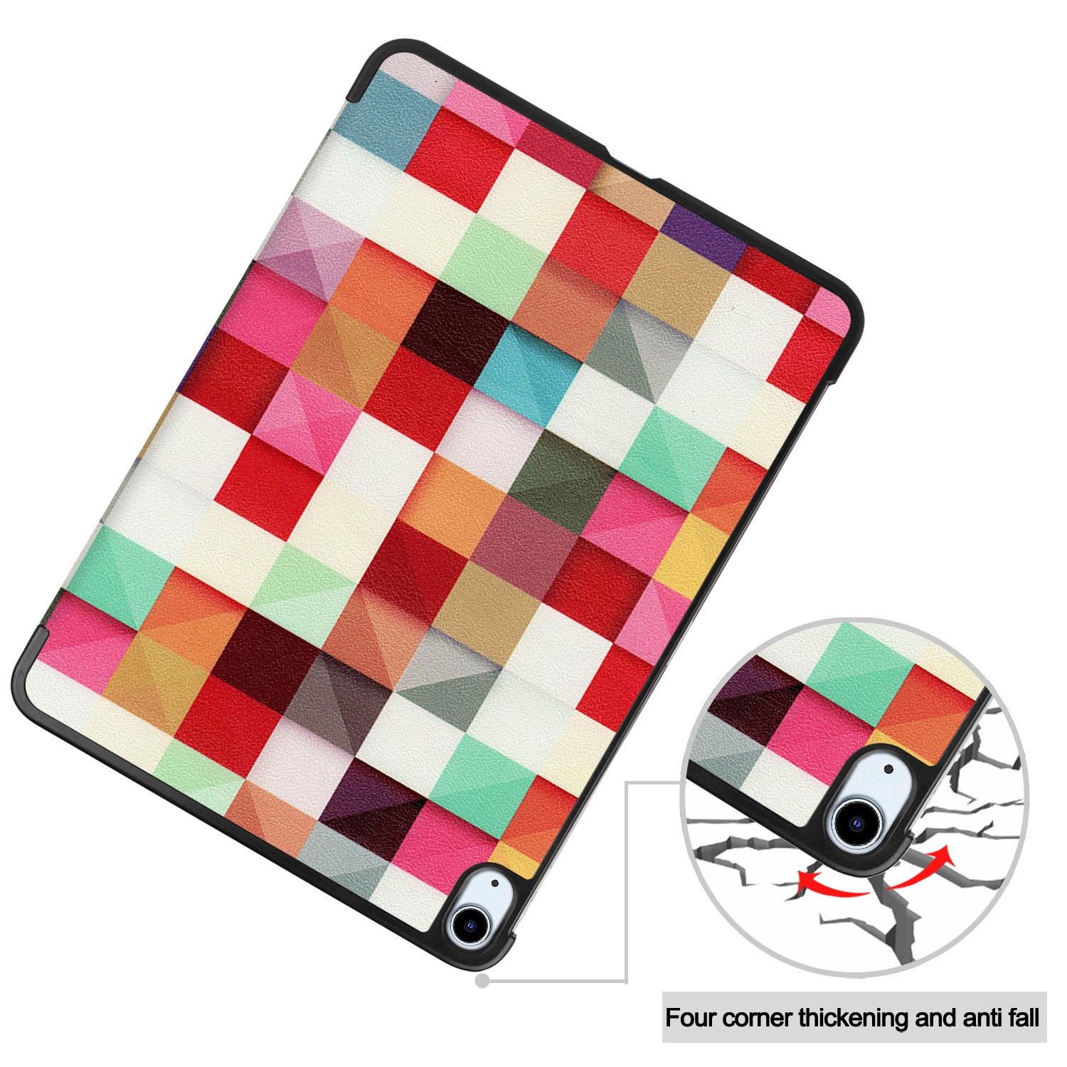 For iPad Air 11 (M2/M3) Tablet Case with Trifold Stand, 11-inch Apple Tablet Case - Cube Style