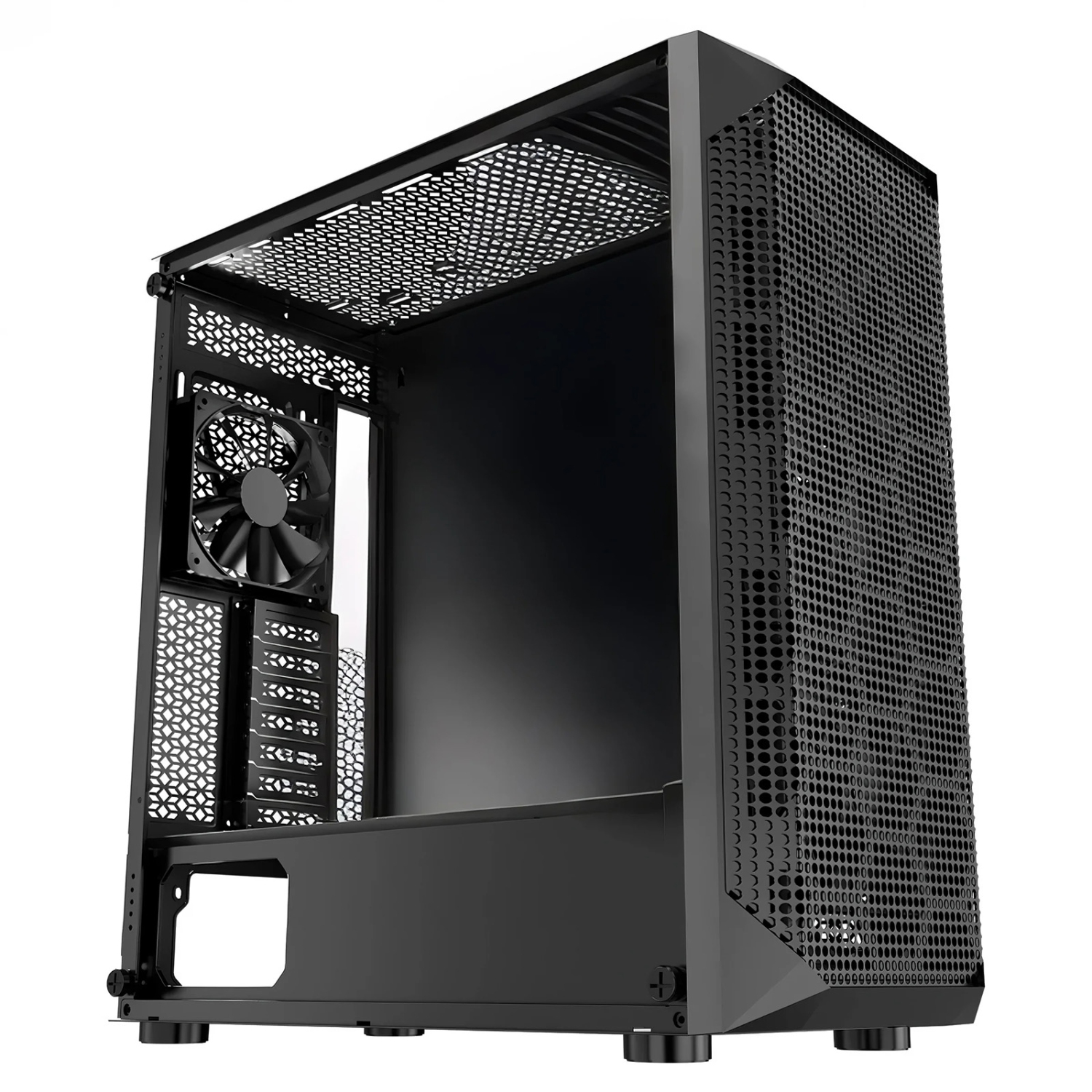 VEVOR PC Gaming Case, Mid-Tower, Computer Case with High-Airflow Tempered Glass Panel, Dust Filter, 4 x 120 mm Fans, for GPU up to 270 mm in Length,