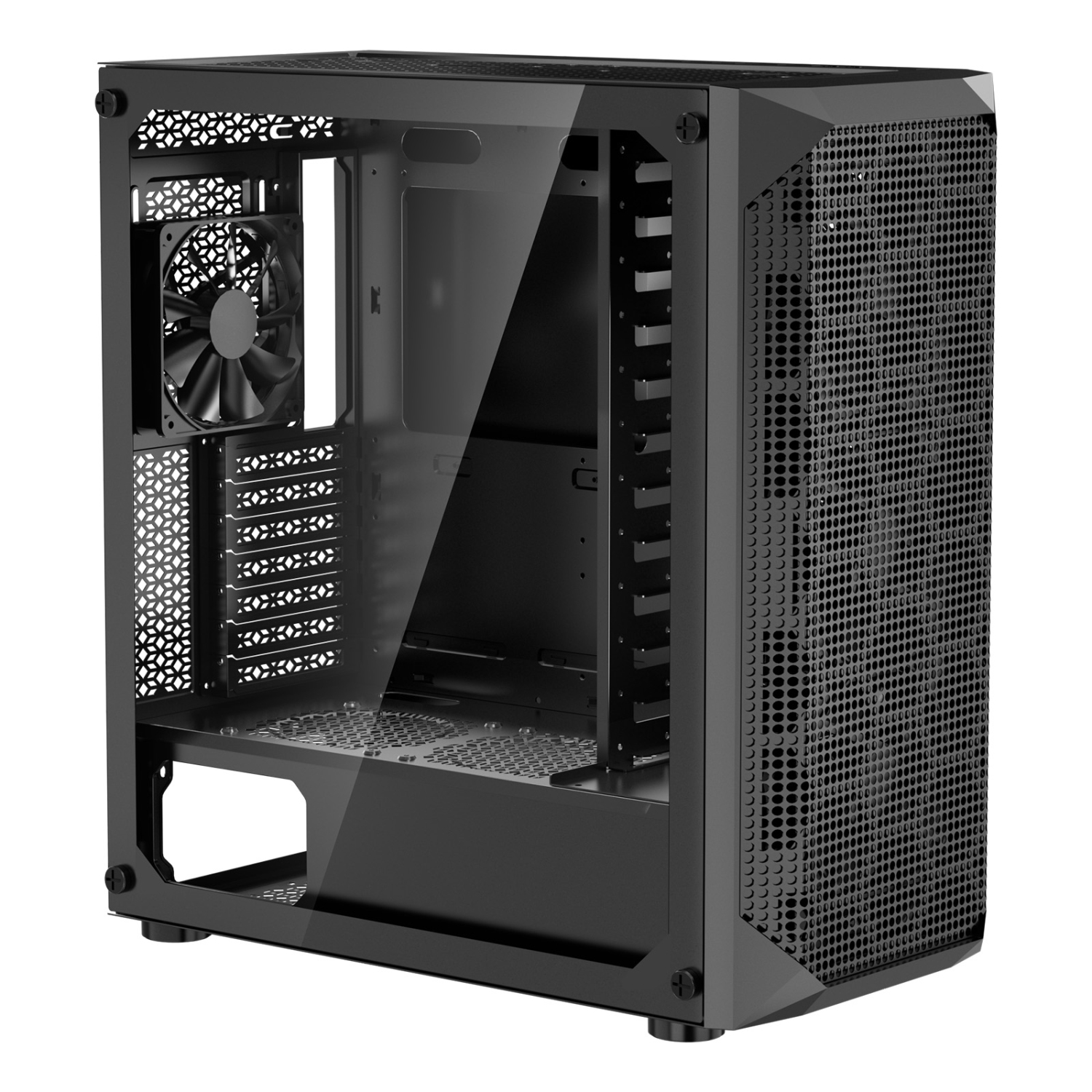VEVOR PC Gaming Case, Mid-Tower, Computer Case with High-Airflow Tempered Glass Panel, Dust Filter, 4 x 120 mm Fans, for GPU up to 270 mm in Length,