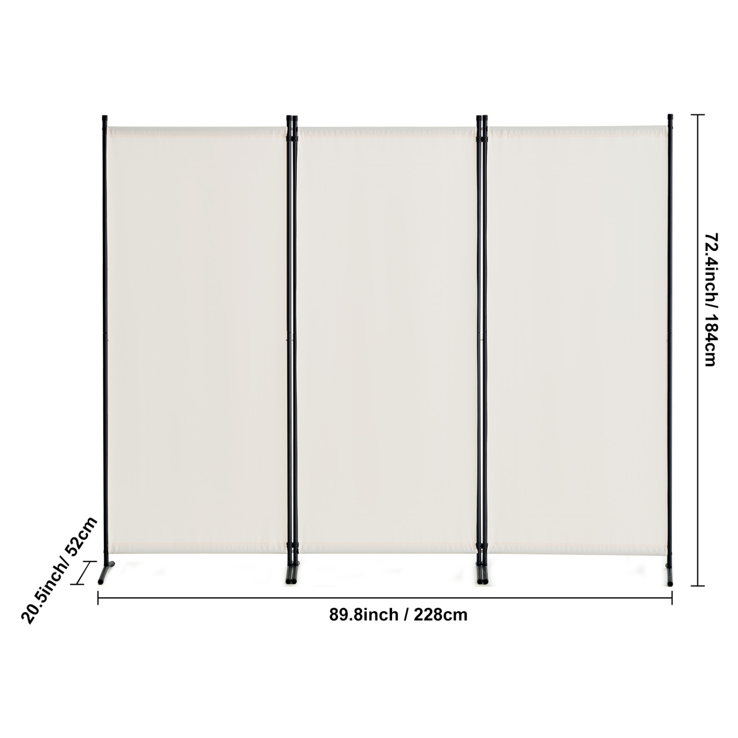 VEVOR 3 Séparateur de pièce à panneaux, séparateurs de pièce et écrans d'intimité pliants , séparateurs de pièce en tissu pour bureau, chambre, salle