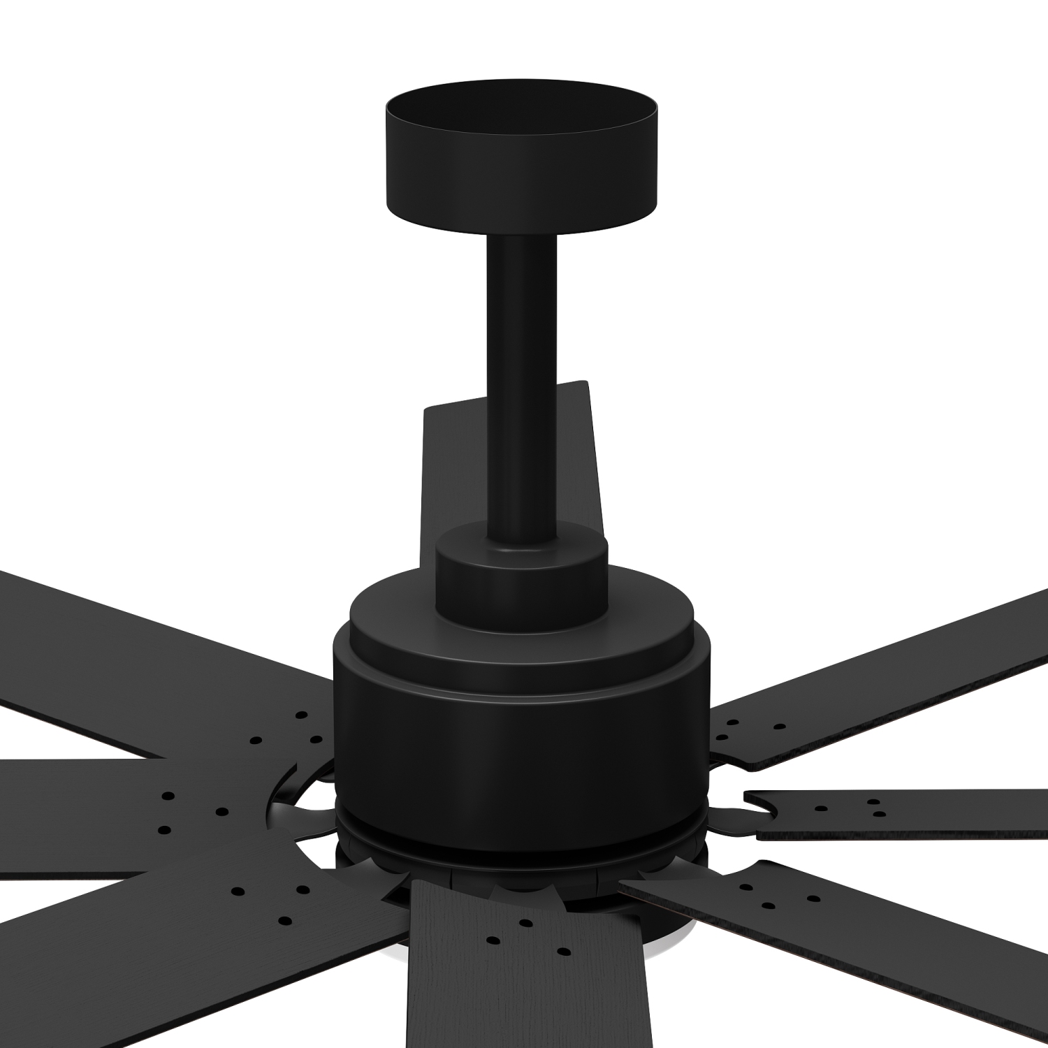 Ventilateur de plafond extérieur à couleur changeante de 72,7&nbsp;po de Famapy avec 8 pales noires et lumière intégrée – puissant moteur c.c.