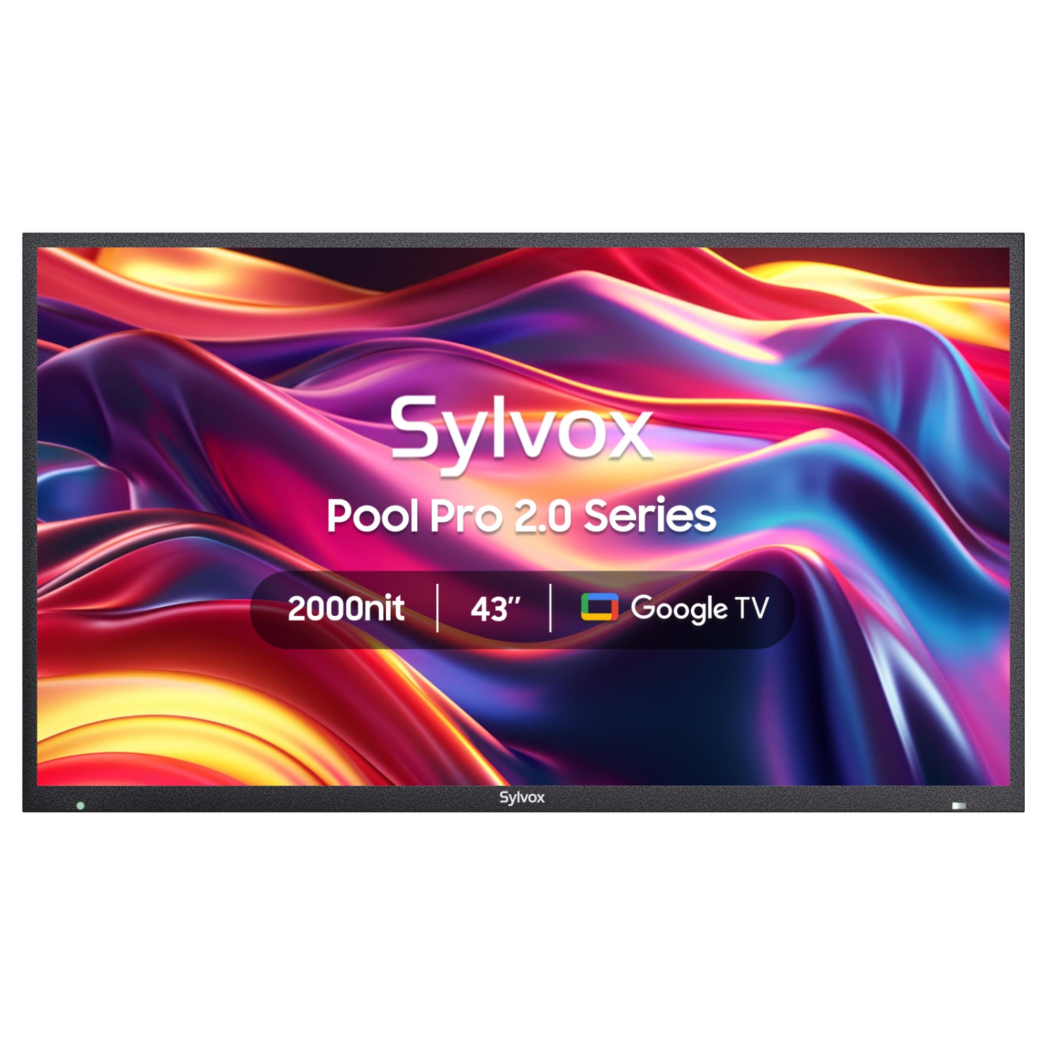 Open Box - SYLVOX 43” Outdoor Smart TV, IP55 Waterproof, 4K UHD 2000 Nits Brightness for Full Sun, Google TV with Chromecast & Assistant – Pool Pro