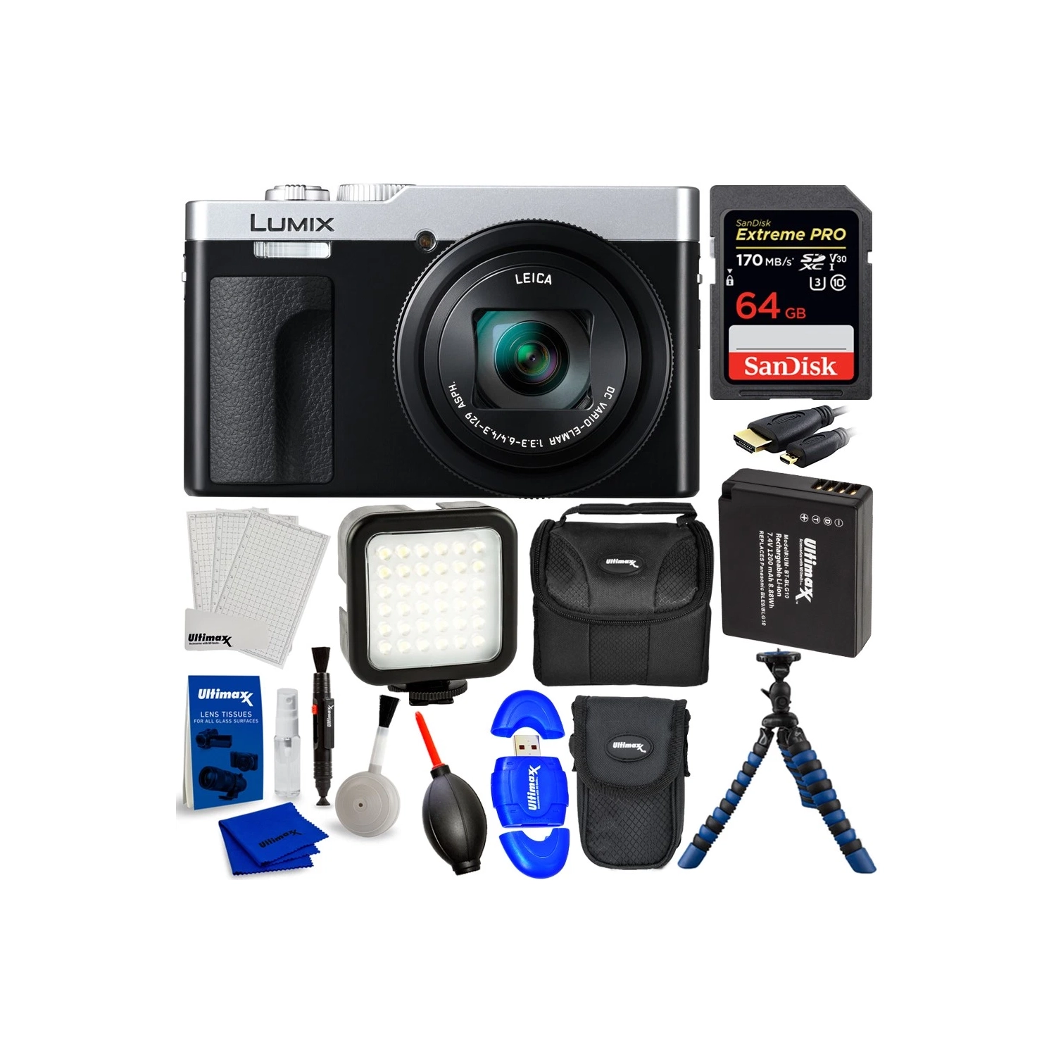 Appareil photo numérique TZ99/ZS99 de Panasonic DC-TZ99E-S - Ensemble d'accessoires de 12 pièces