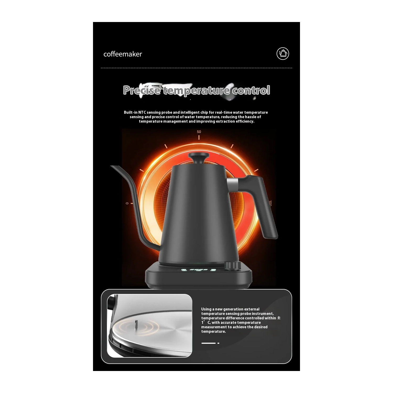 2025 Bouilloire électrique Smart Constant Temperature Bouilloire à col de cygne Nouveau Acier inoxydable Température réglable Chauffage rapide