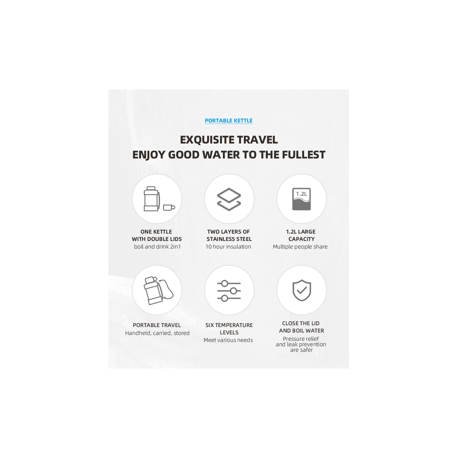 Portable Electric Water Cup Travel Kettle Home Multi-function Thermos Cup 110v US Regulator - White