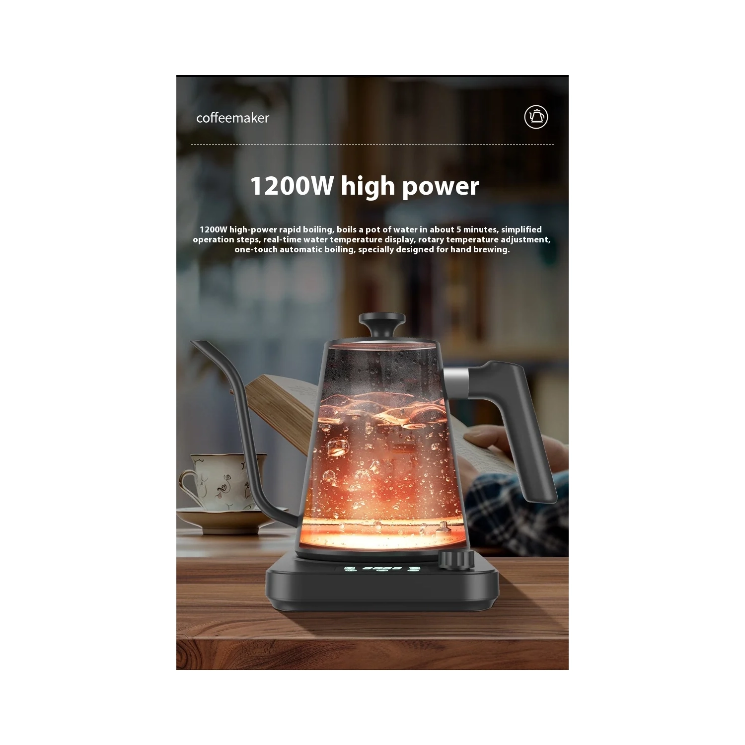 2025 Bouilloire électrique Smart Constant Temperature Bouilloire à col de cygne Nouveau Acier inoxydable Température réglable Chauffage rapide