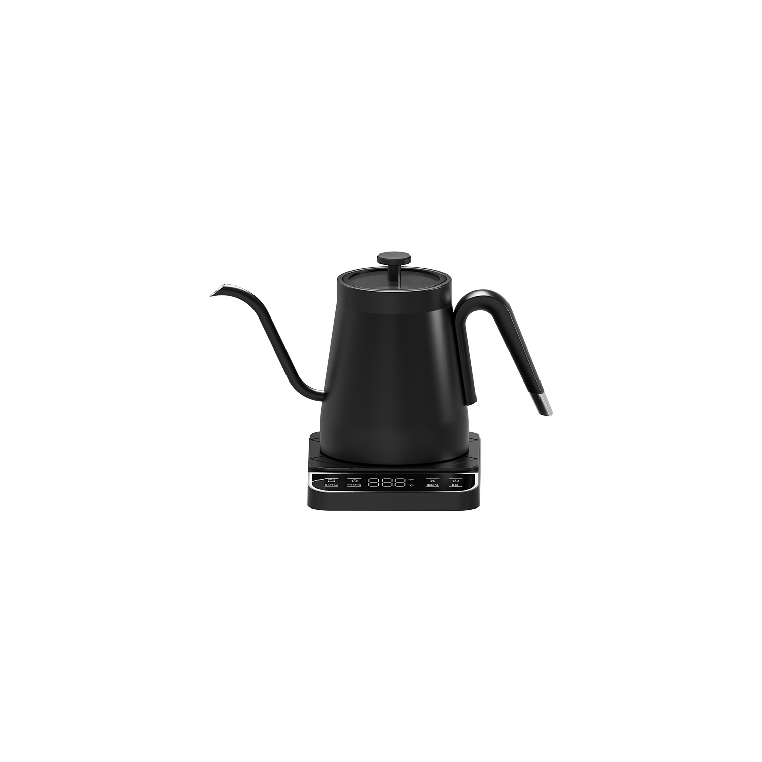 Slim-mouth Gooseneck Electric Kettle, Hand-pour Coffee Maker, Smart Temperature Control Panel, Constant Temperature Kettle - Black - American Standard