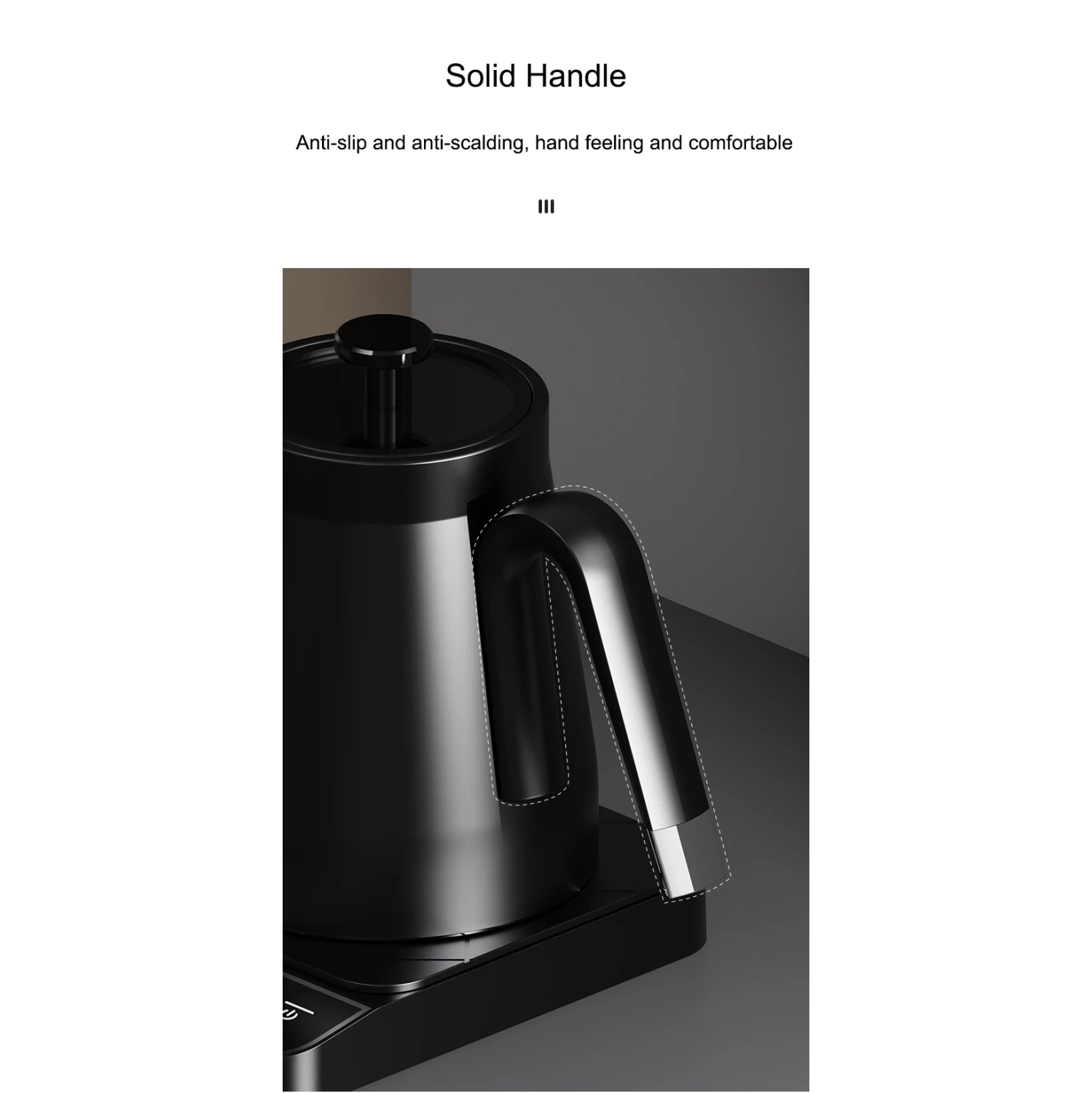 Slim-mouth gooseneck electric kettle, hand-pour coffee maker, smart temperature control panel, constant temperature kettle - titanium - American