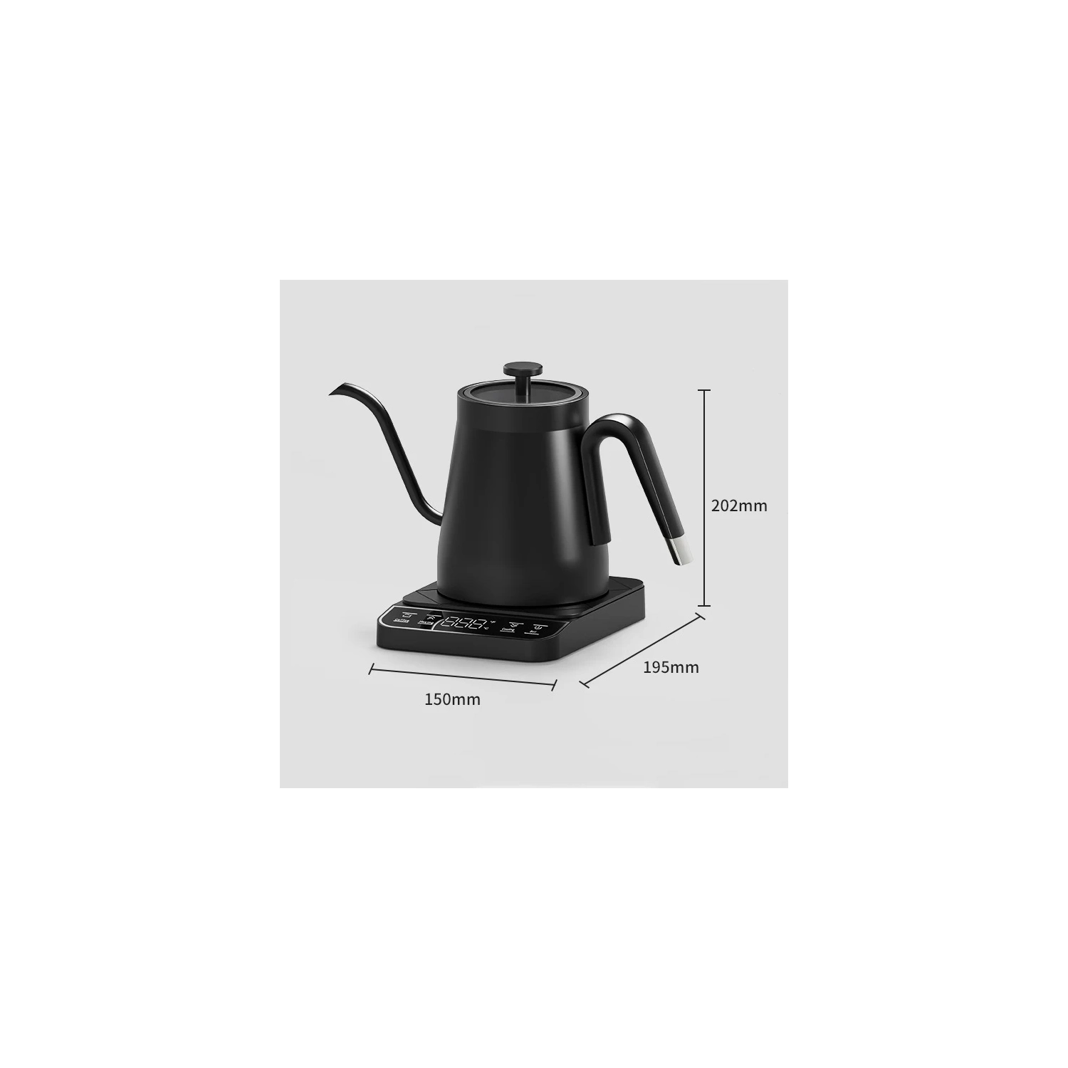 Slim-mouth gooseneck electric kettle, hand-pour coffee maker, smart temperature control panel, constant temperature kettle - titanium - American