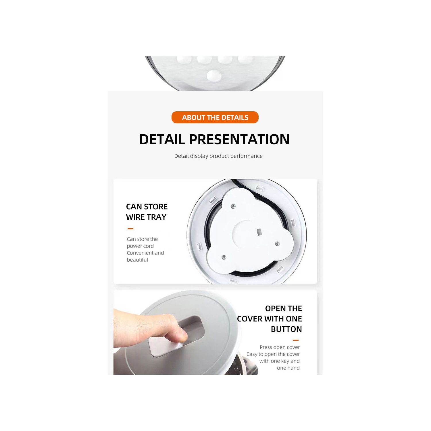 110V Stainless Steel Electric Kettle with Auto Shutoff, 304 Stainless Steel Double Wall Anti-Scalding, US Standard 2.0L - White