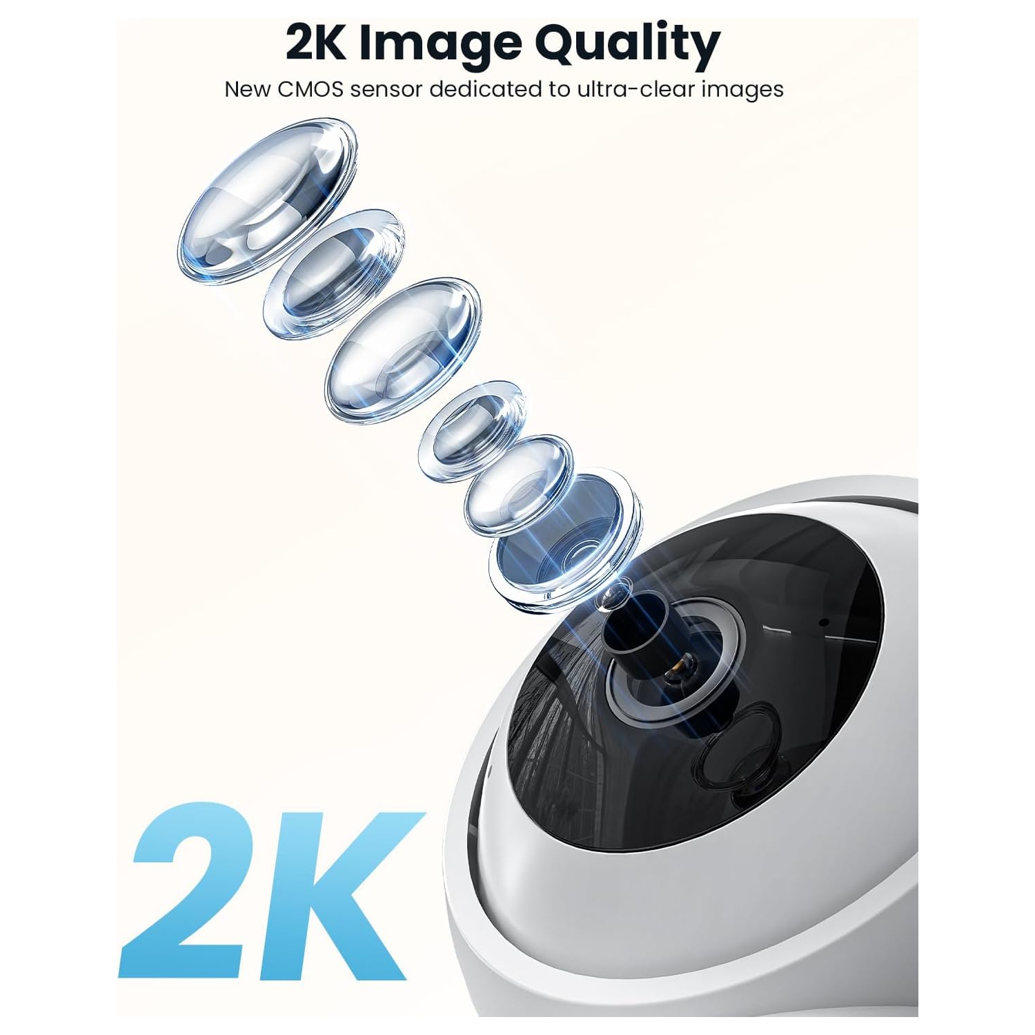 ieGeek 2K Indoor Security Camera, 5G/2.4G WiFi Pet Cameras for Home Security, 360° Dog Cam w/Auto Tracking, Smart Motion Detection, Phone App, Baby