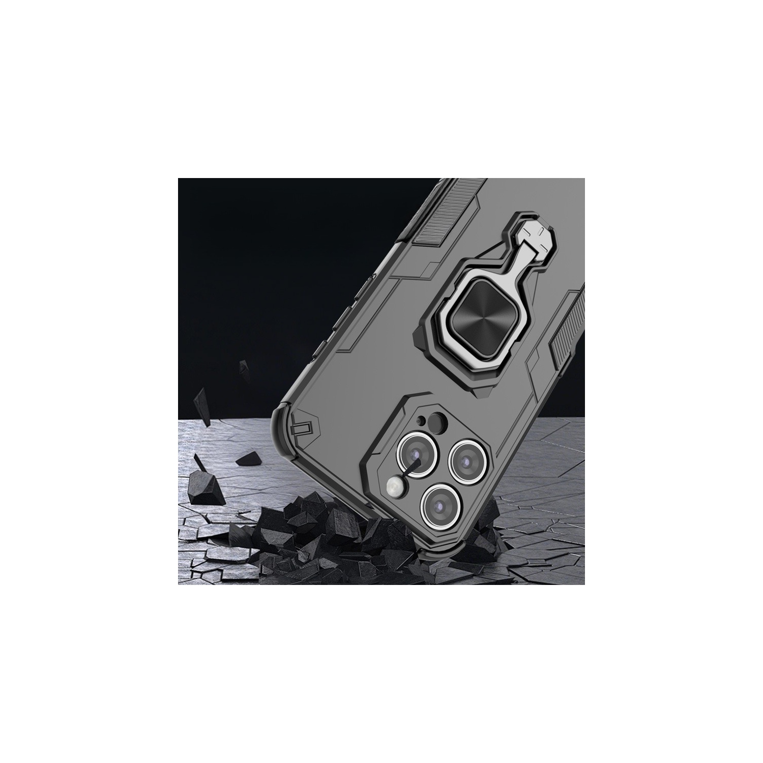 Convient à l'iPhone 15 Pro étui pour téléphone mobile support anneau étui magnétique pour téléphone cellulaire anti-chute voiture 360 support