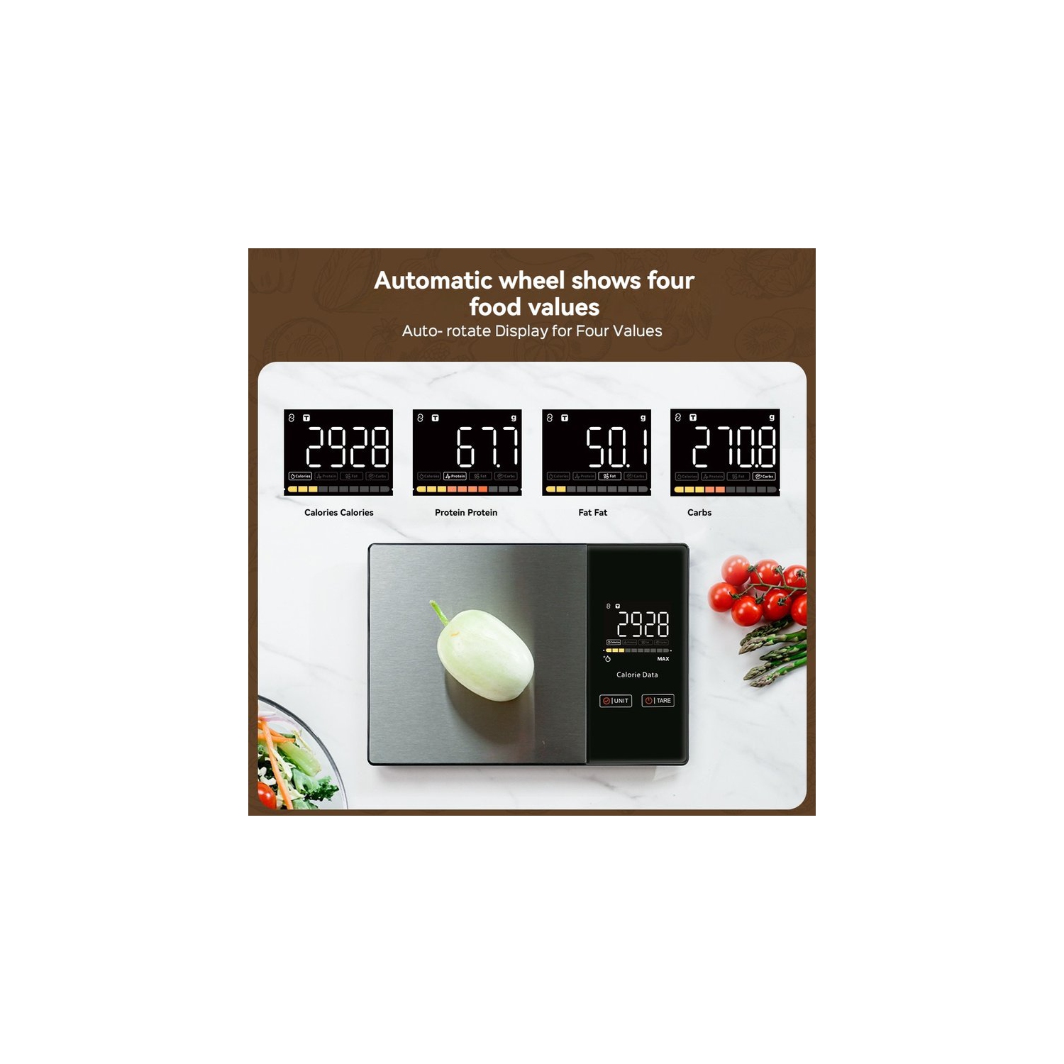 High-Precision Smart Nutrition Scale - Home Roasting Coffee Scale, Stainless Steel Touchscreen Kitchen Scale, Stainless Steel Smart Coffee Scale, LED