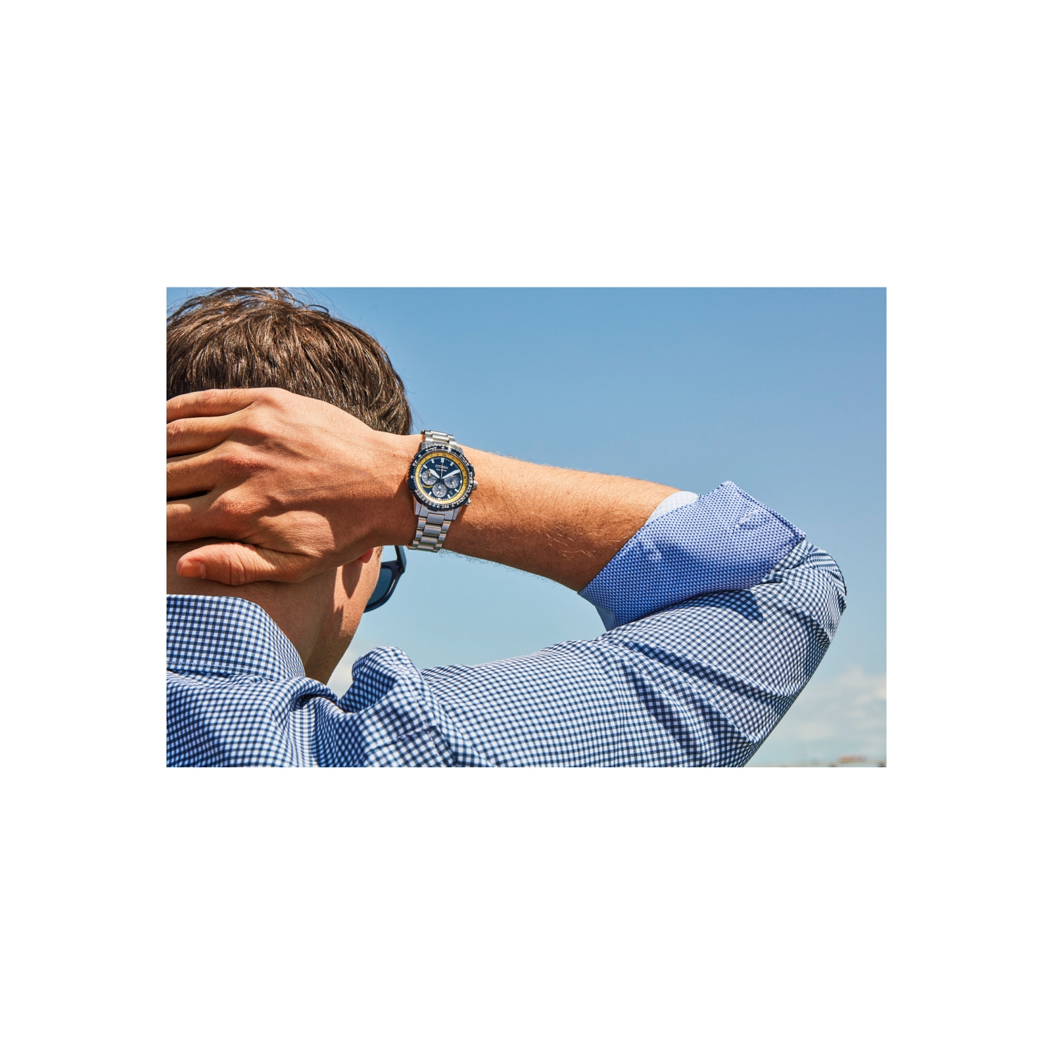 Montre homme à éco-entraînement Promaster Navihawk 40&nbsp;mm en inox argenté avec cadran bleu Citizen