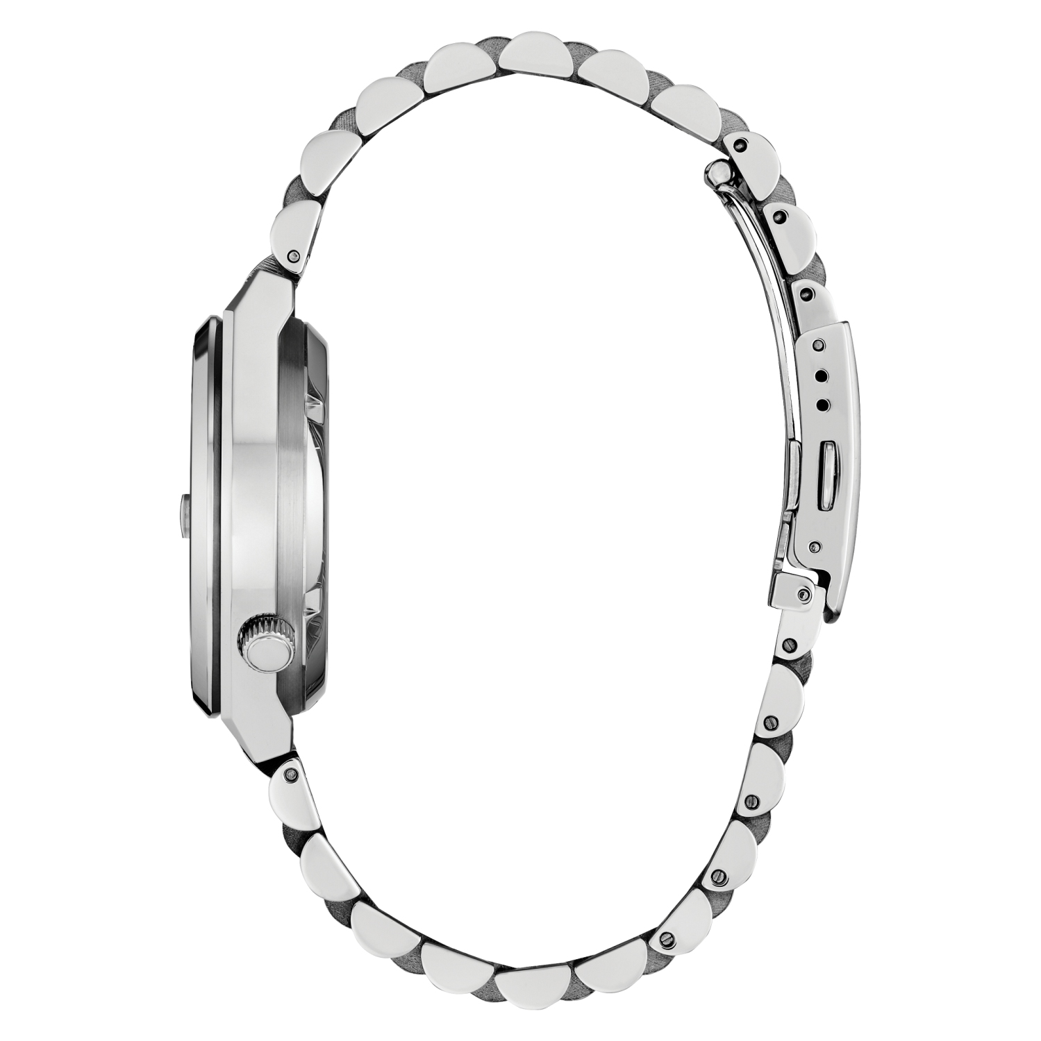 Montre automatique unisexe Tsuyosa de 37&nbsp;mm 37&nbsp;mm avec boîtier et bracelet en inox argenté et cadran violet de Citizen