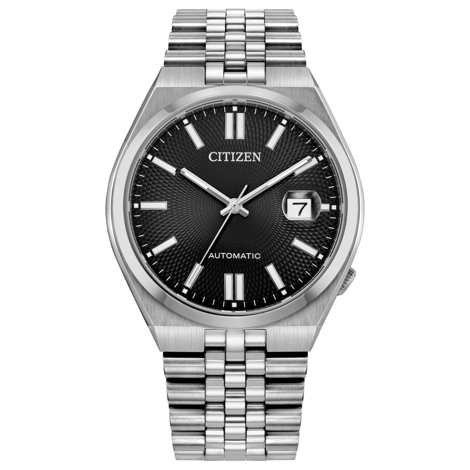 Citizen Mens Tsuyosa "60" Automatic Watch 40mm Silver-Tone Stainless Steel Case and Bracelet with Black Dial