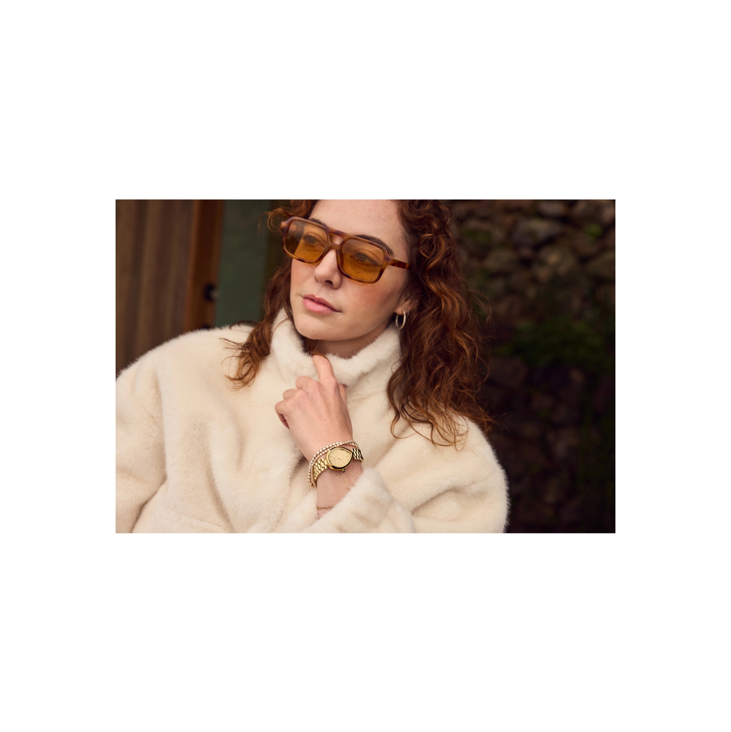 Montre pour femmes L Rainell Eco-Drive 26&nbsp;mm de Citizen avec boîtier et bracelet en acier inoxydable doré et cadran doré