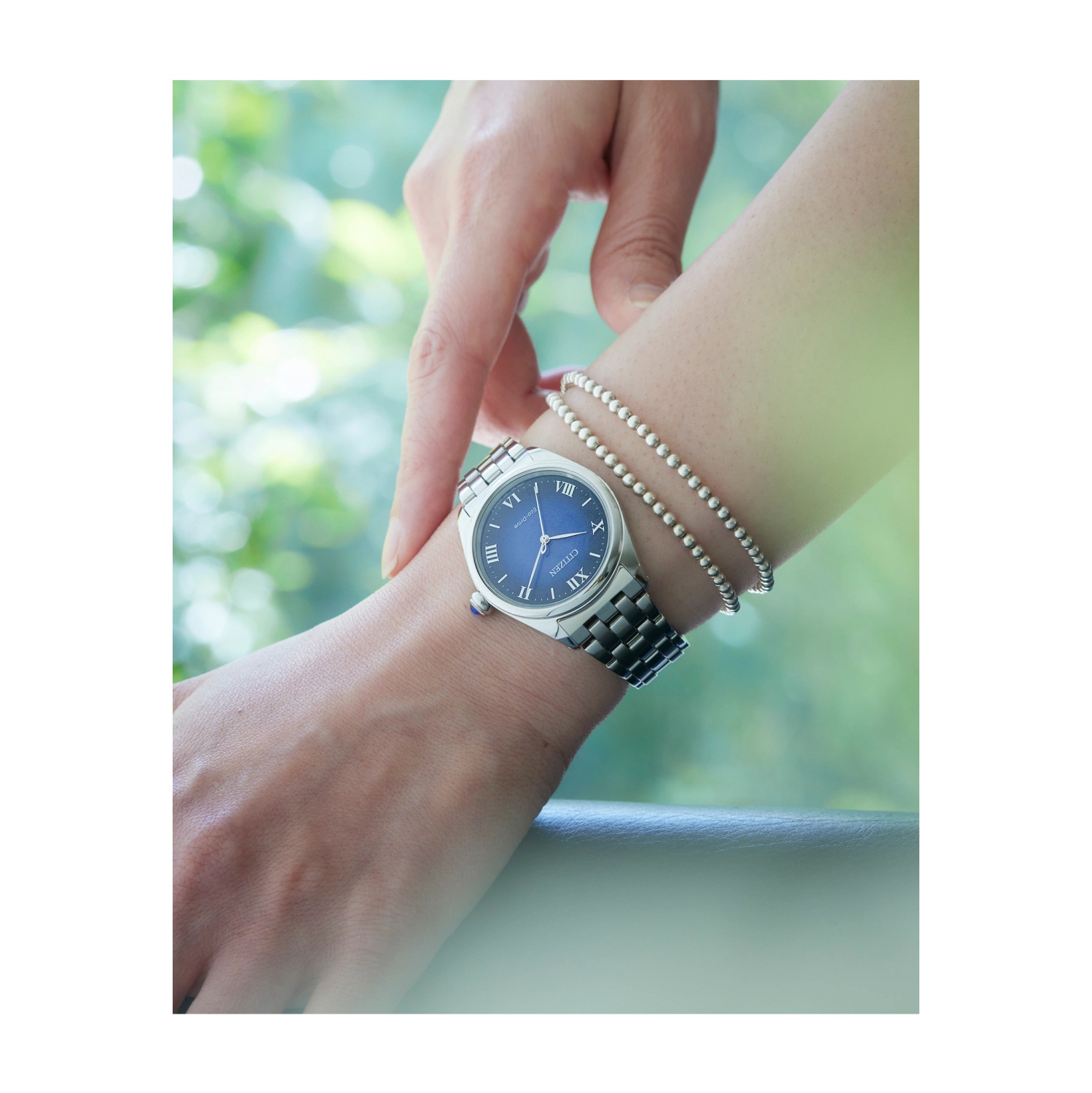Citizen Ladies Citizen L “Classic” Eco-Drive Watch 33mm Silver-Tone Stainless Steel Case and Bracelet with Navy Dial