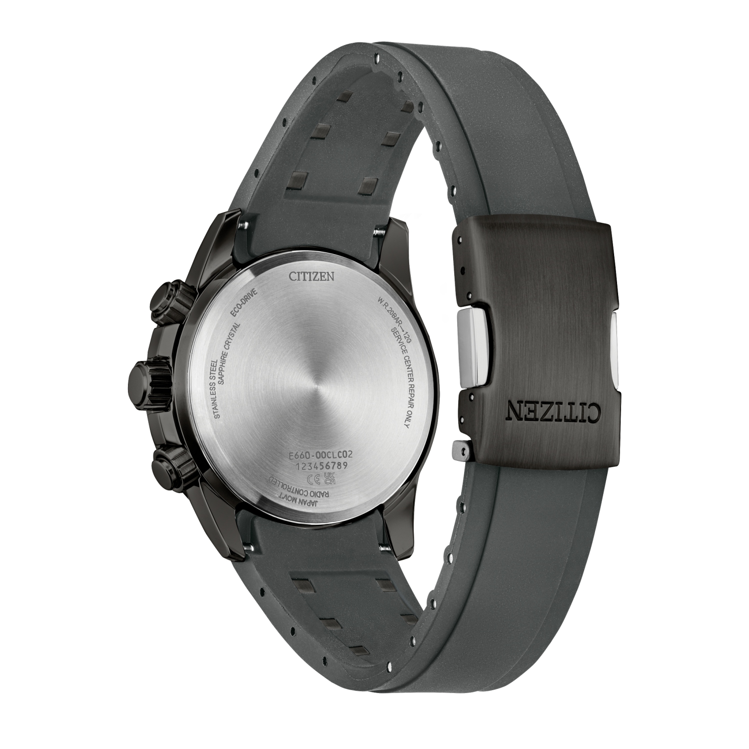 Citizen Mens Sport Luxury Limited Edition Eco-Drive Watch 43mm Grey Stainless Steel Case Grey Stainless Steel & Polyurethane Strap with Black Dial