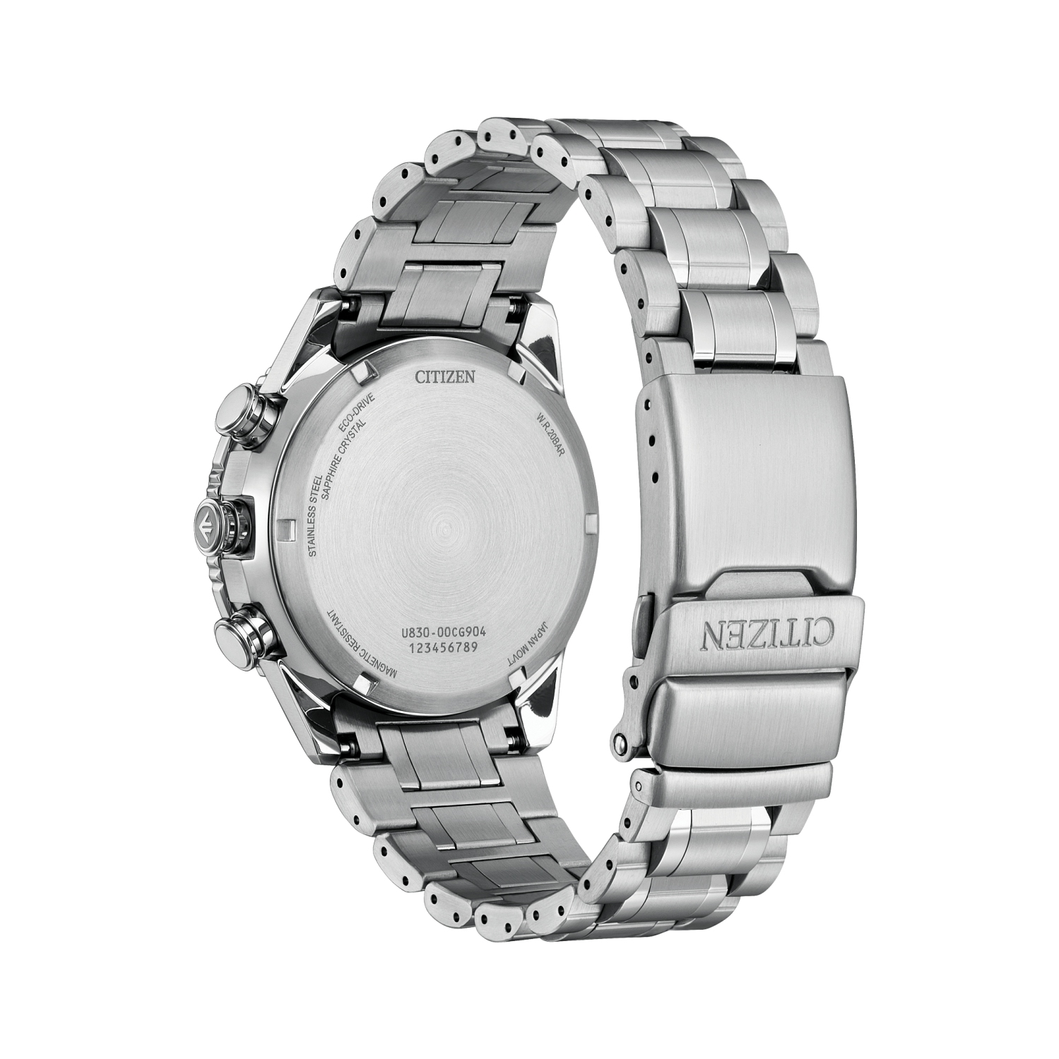 Montre homme Eco-Drive Promaster Skyhawk U830 Citizen boîtier inox argenté et bracelet 43&nbsp;mm cadran bleu