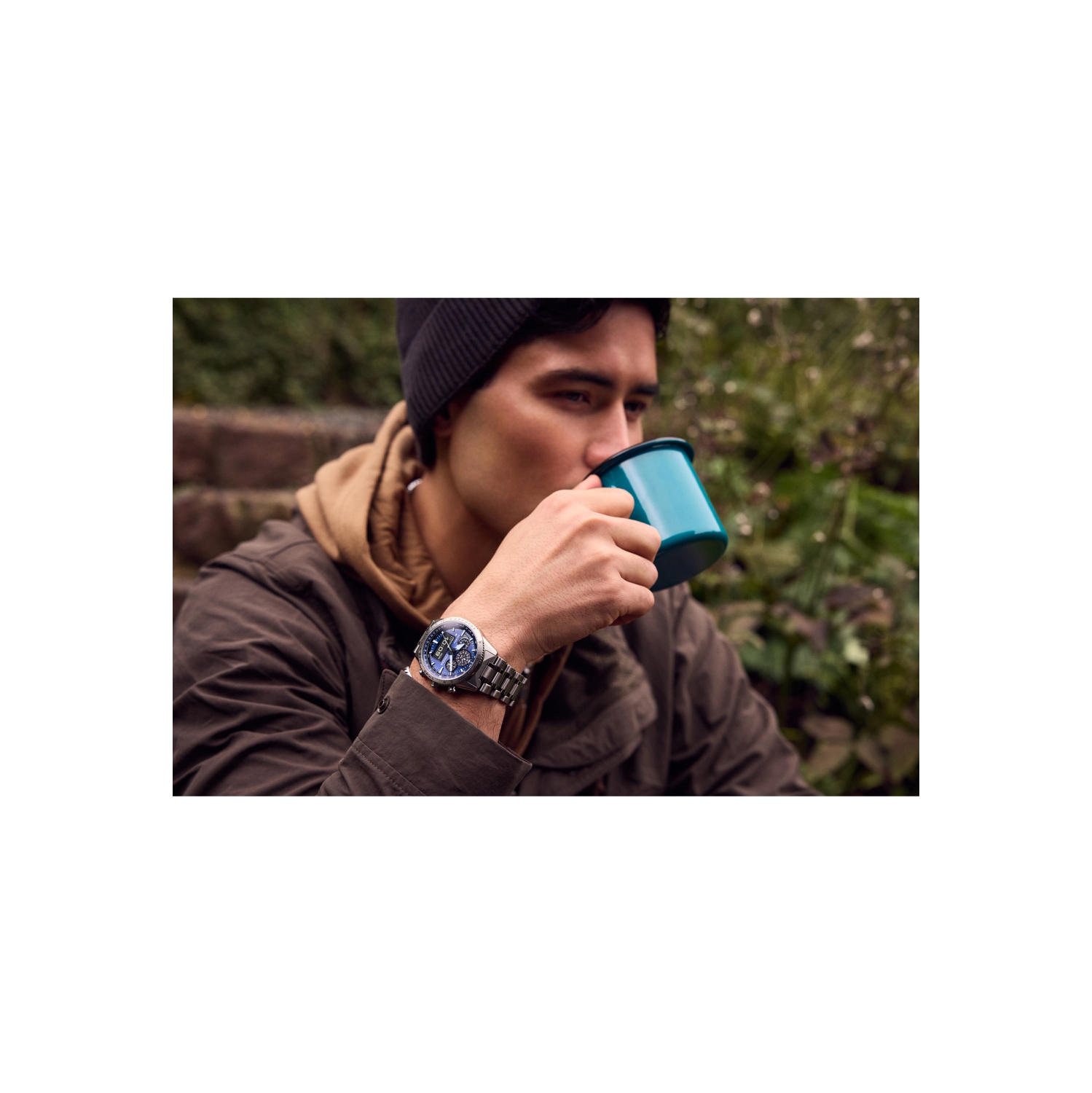 Montre homme Eco-Drive Promaster Skyhawk U830 Citizen boîtier inox argenté et bracelet 43&nbsp;mm cadran bleu