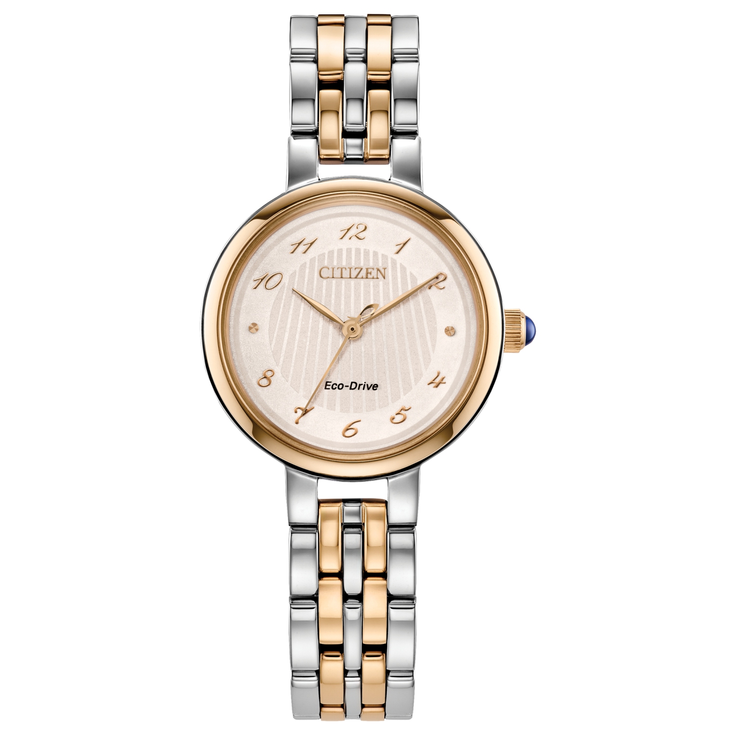 Montre pour femmes Eco-Drive 27,7&nbsp;mm de Citizen avec boîtier et bracelet en inox bicolore et cadran blanc