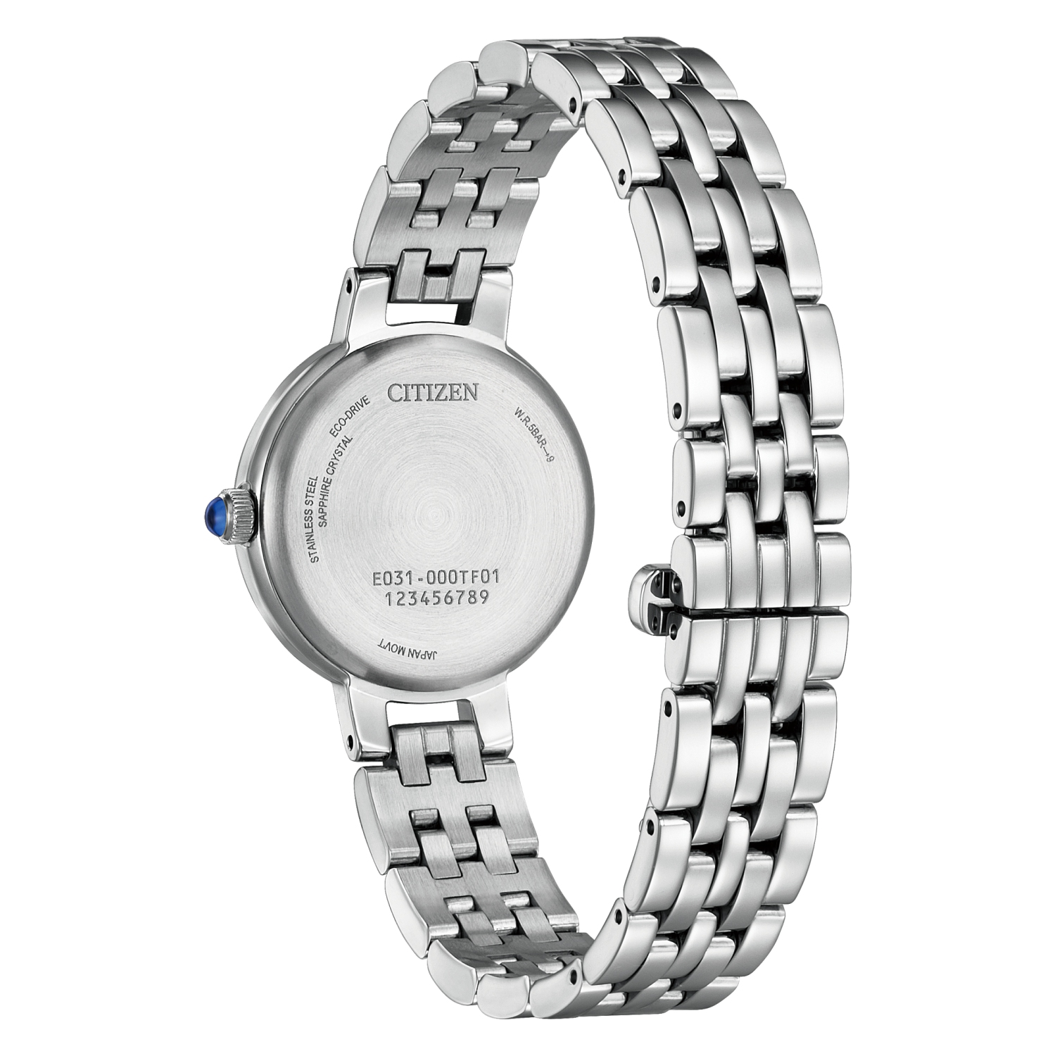 Montre pour femmes Eco-Drive L «&nbsp;Classic&nbsp;» de Citizen 27,7&nbsp;mm avec boîtier et bracelet en acier inoxydable argenté et cadran noir