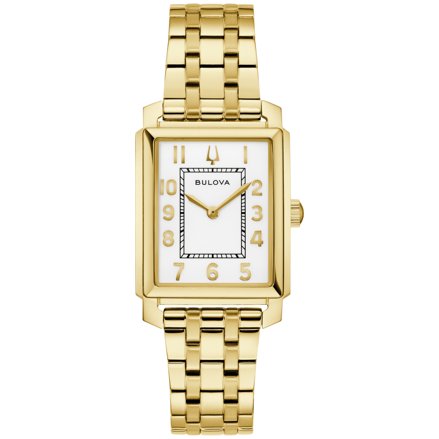Bulova Ladies Sutton Quartz Watch 25mm Gold-Tone Stainless Steel Case and Bracelet with White Dial