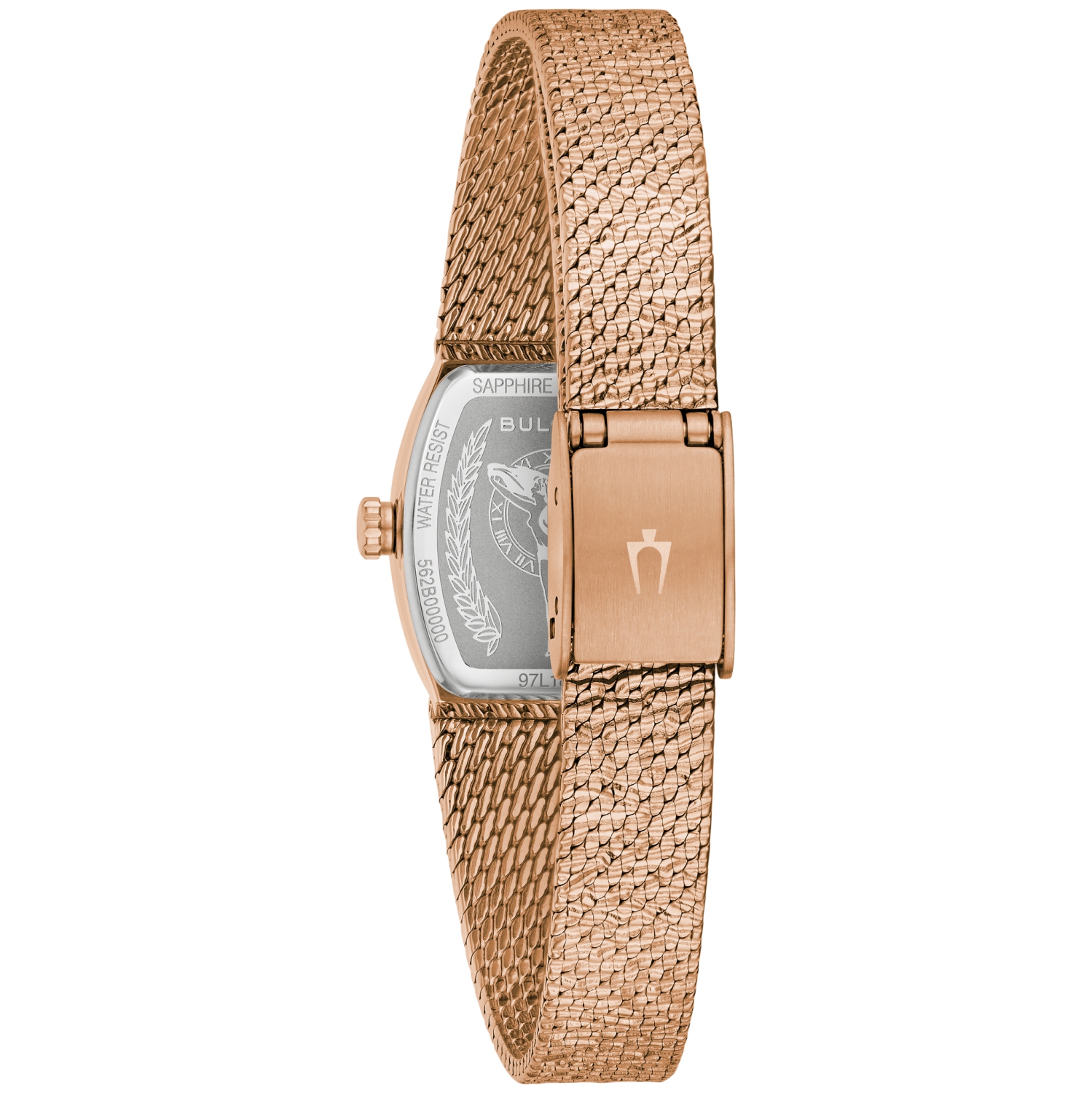Bulova Ladies Goddess Of Time Quartz Watch 17mm Rose Gold-Tone Stainless Steel Case and Bracelet with Brown Tigre Eye Dial