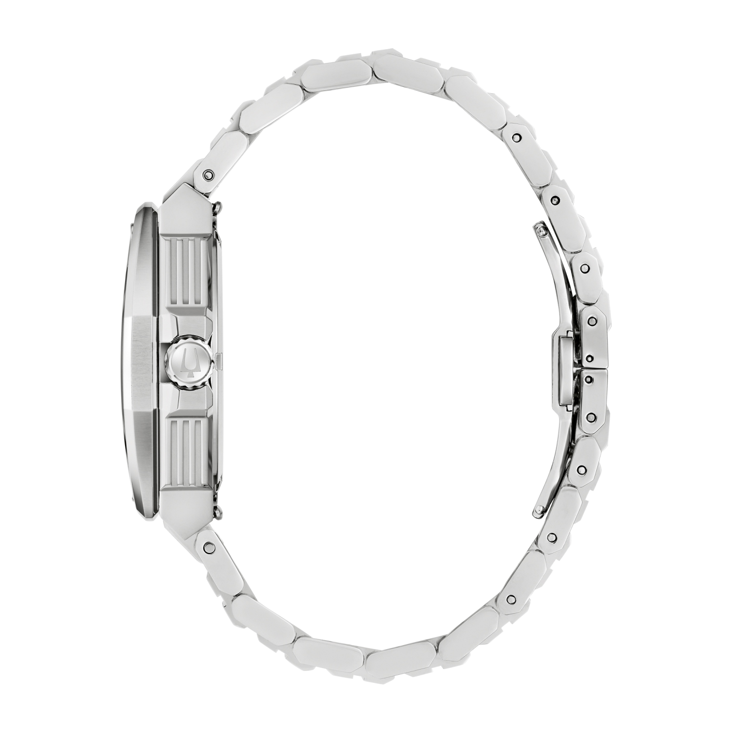 Montre pour hommes série X Precisionist de Bulova 42&nbsp;mm avec boîtier et bracelet en inox argenté et cadran noir