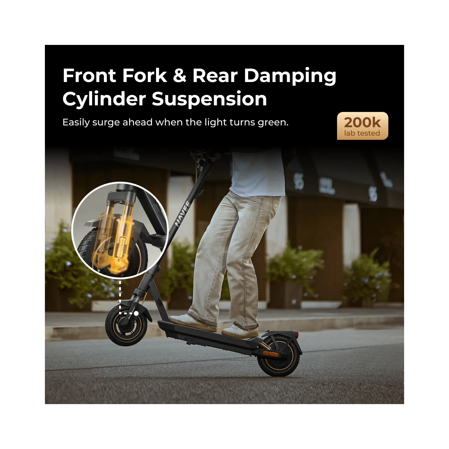 Remis à neuf État correct - Trottinette électrique Navee GT3 | Plage 50&nbsp;km | Puissance maximale 700&nbsp;W | Vitesse maximale 32&nbsp;km/H | Feu