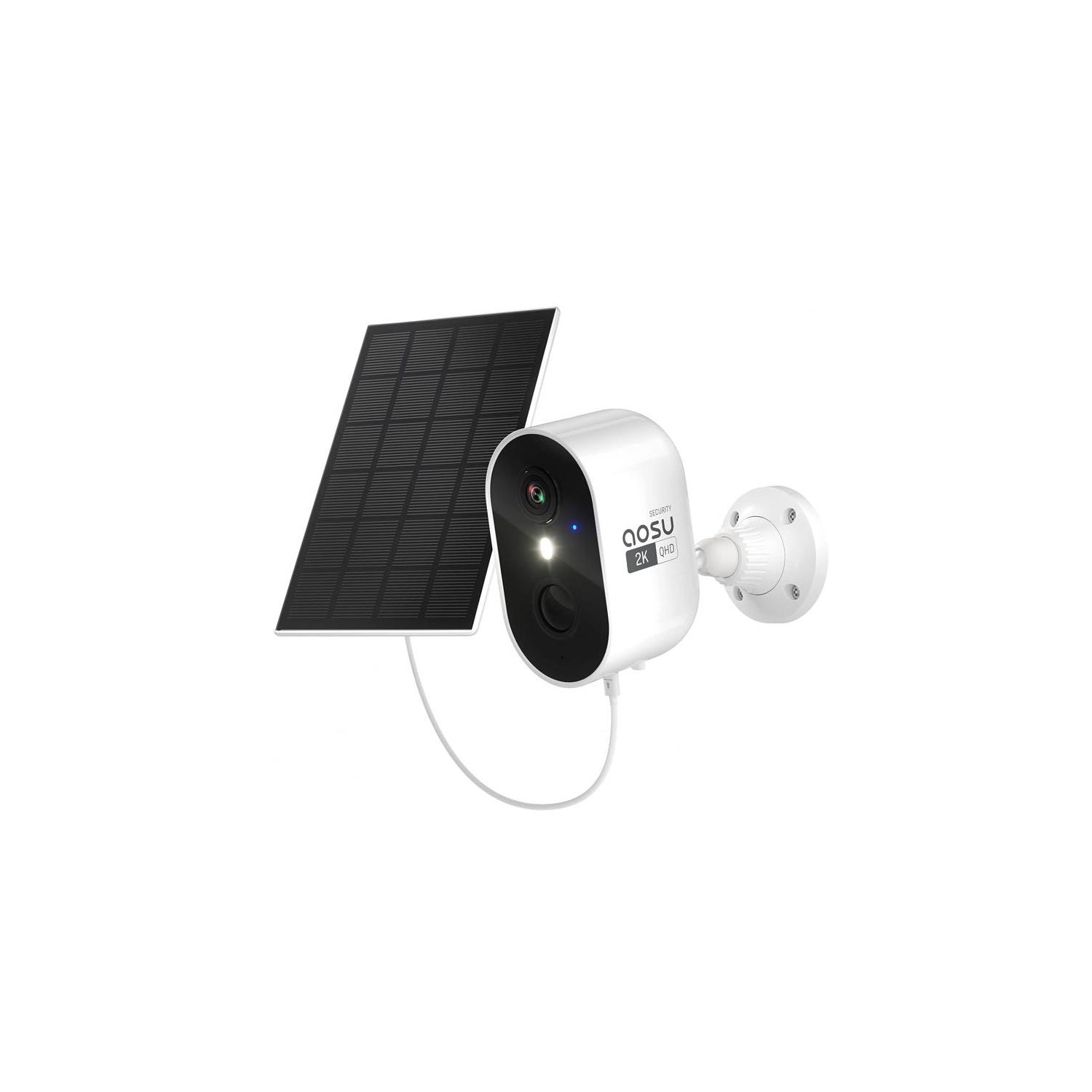 Aosu C7L 4MP Wireless Outdoor Battery Camera with Solar Panel - White