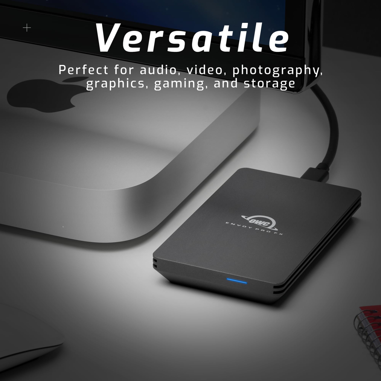 4.0TB OWC Envoy Pro FX Thunderbolt + USB 3.2 (10Gb/s) Bus-Powered Portable NVMe SSD External Storage Solution