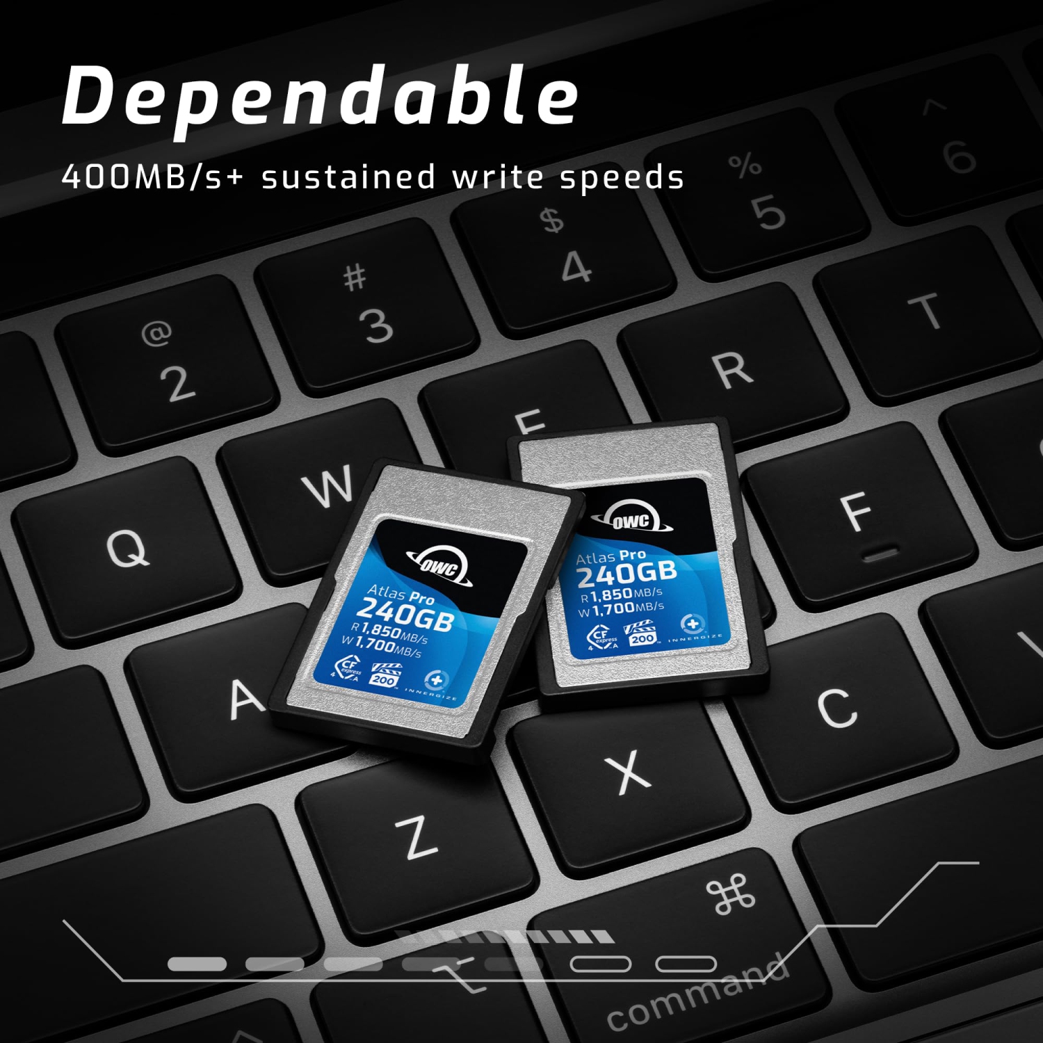 OWC 240GB Atlas Pro High Performance Cfexpress 4.0 Type A Memory Card Professional Grade, up to 1850MB/s Read and 1700MB/s Write Speed