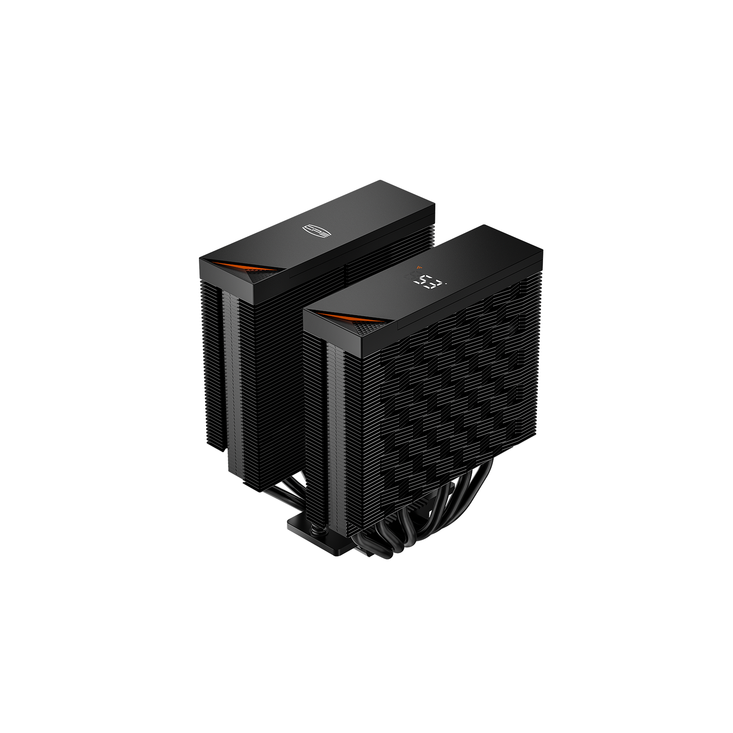 PCCOOLER CPS RT620 Digital Dual Tower CPU Air Cooler, 6 Heat Pipes, 265W TDP, Digital Display Top Cover, 157mm Tall, 120mm PWM Slient Fans, for Intel