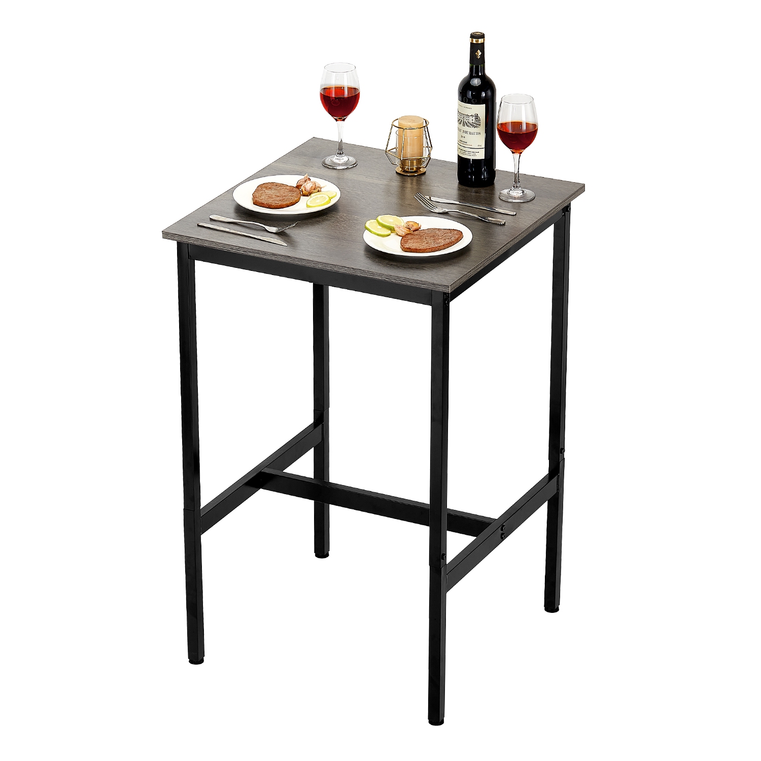VEVOR 24x24x36 in Bar Table, Sturdy Metal Frame High Top Pub Table, Small Kitchen Dining, Cocktail Coffee Counter Bar Height Desk, Easy to Assemble,