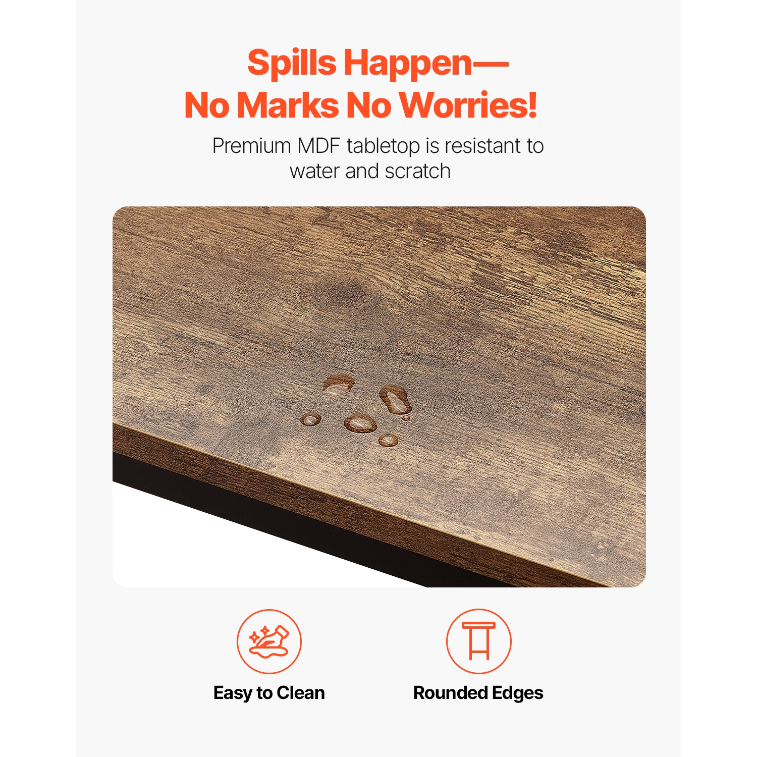 Table de bar de 39x16x35,5&nbsp;po VEVOR, cadre en métal robuste, table de pub haute, cuisine étroite longue, bureau à hauteur de comptoir Cocktail,