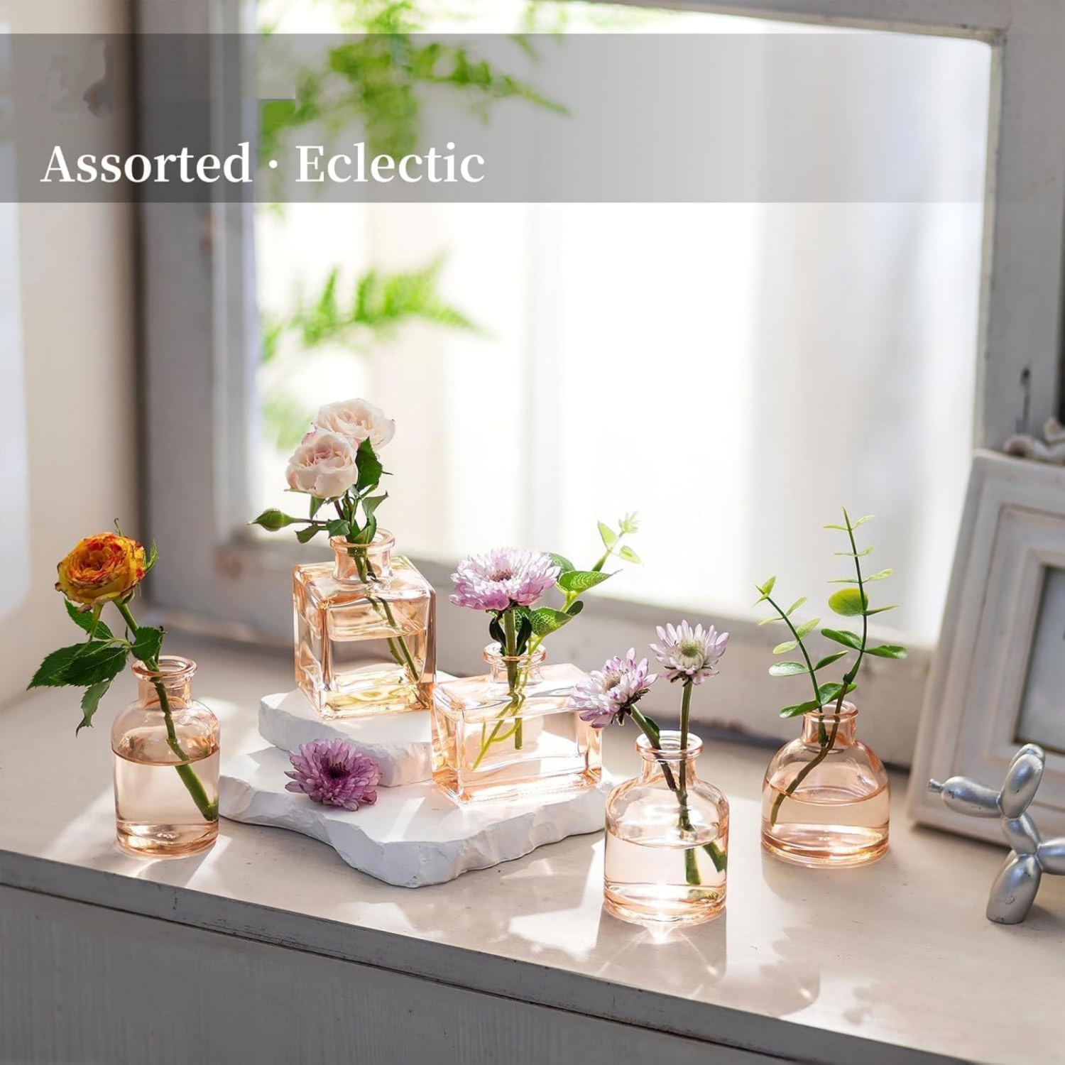 NIERBO Glass Bud Vases for Centerpieces: Champagne Mini Flower Vase Set of 20 Bulk Modern Decor Small Vase for Flowers Cute Decorative Wedding Table