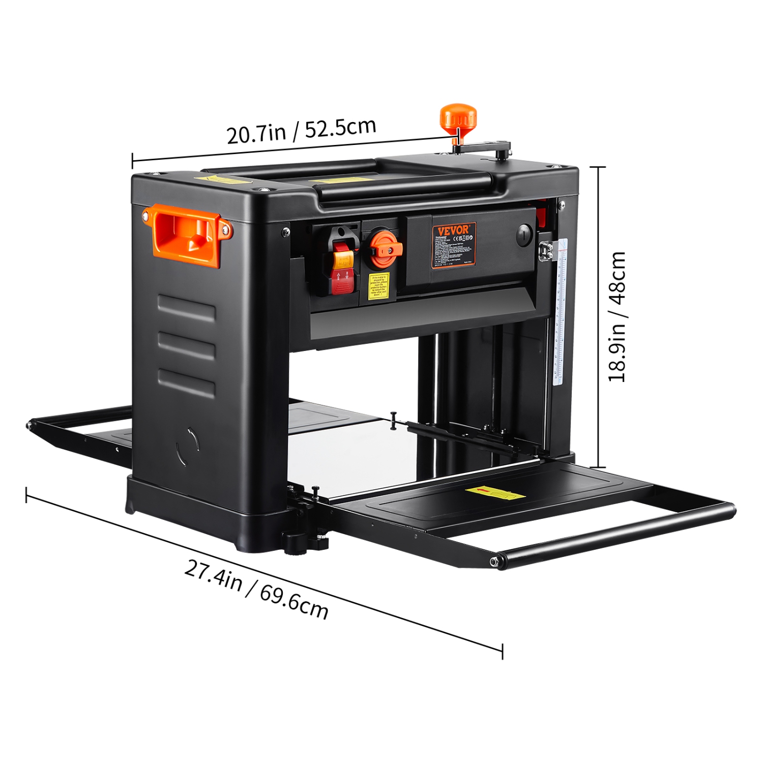 Raboteuse VEVOR d'une largeur de 13&nbsp;po, raboteuse de travail à deux vitesses, moteur puissant 2000&nbsp;W à trois lames de 15 A, table
