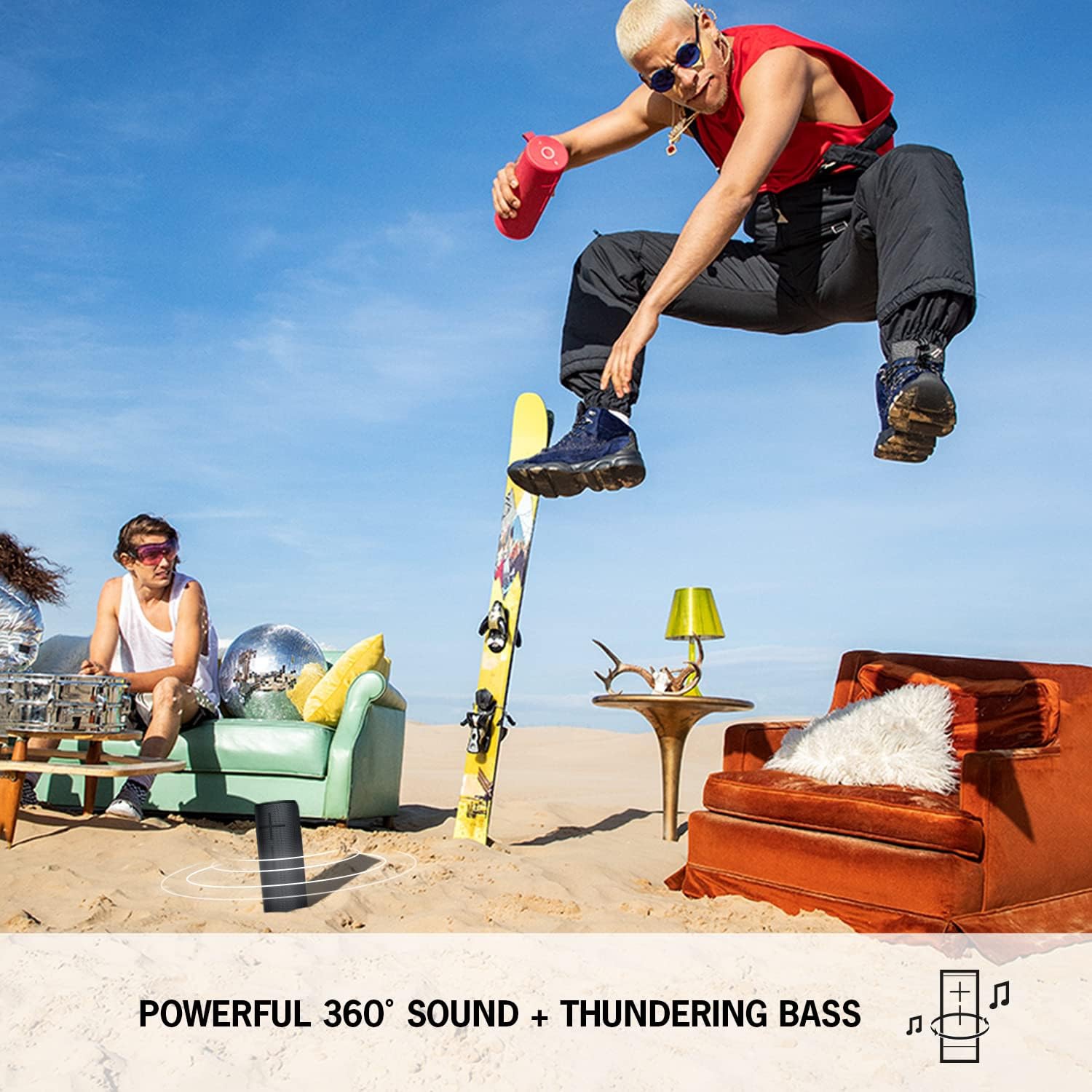 Remis à neuf - Haut-parleur sans fil portatif Bluetooth MEGABOOM 3 d'Ultimate Ears (son puissant + basses percutantes, étanche, batterie 20 heures) -