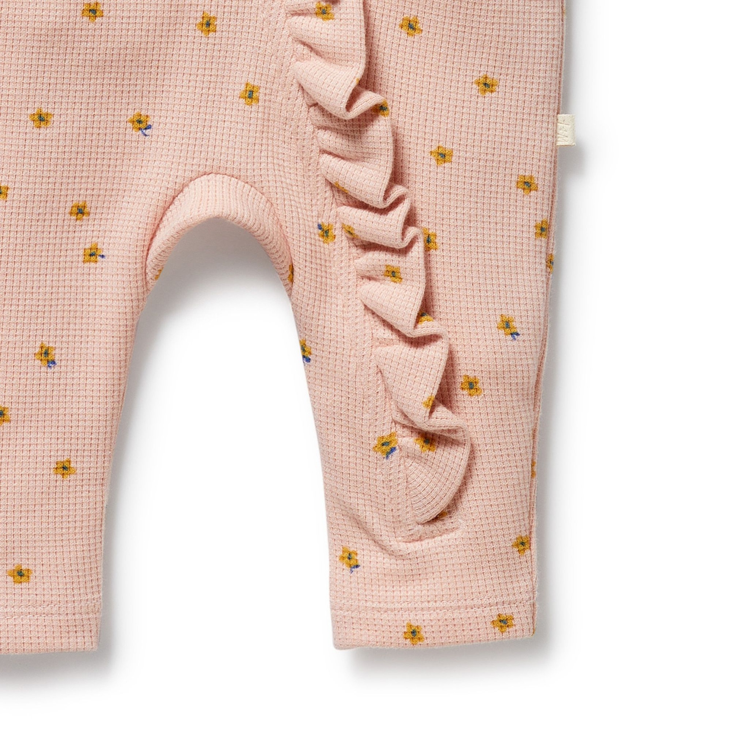 Wilson+Frenchy Organic Waffle Ruffle Zipsuit - Little Fleur