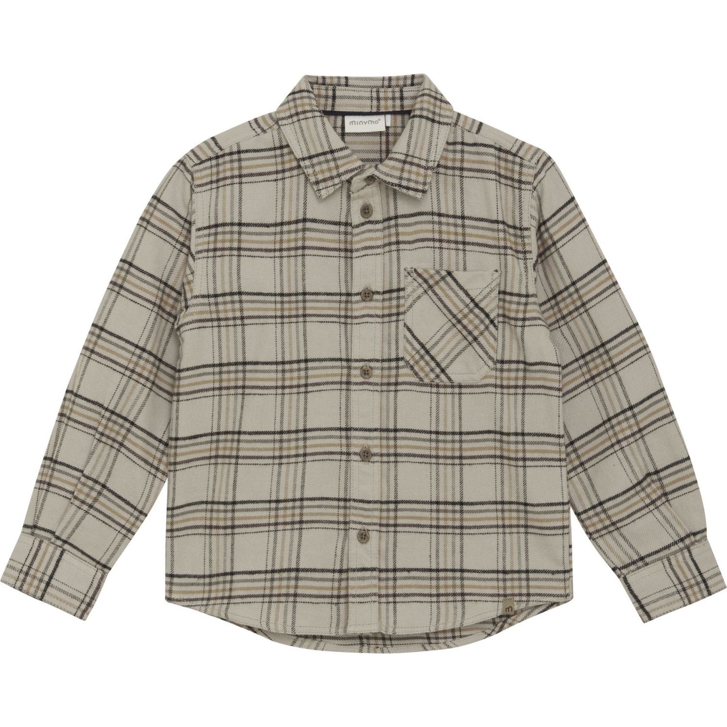 Chemise à manches longues à carreaux de Minymo - Havane Oxford