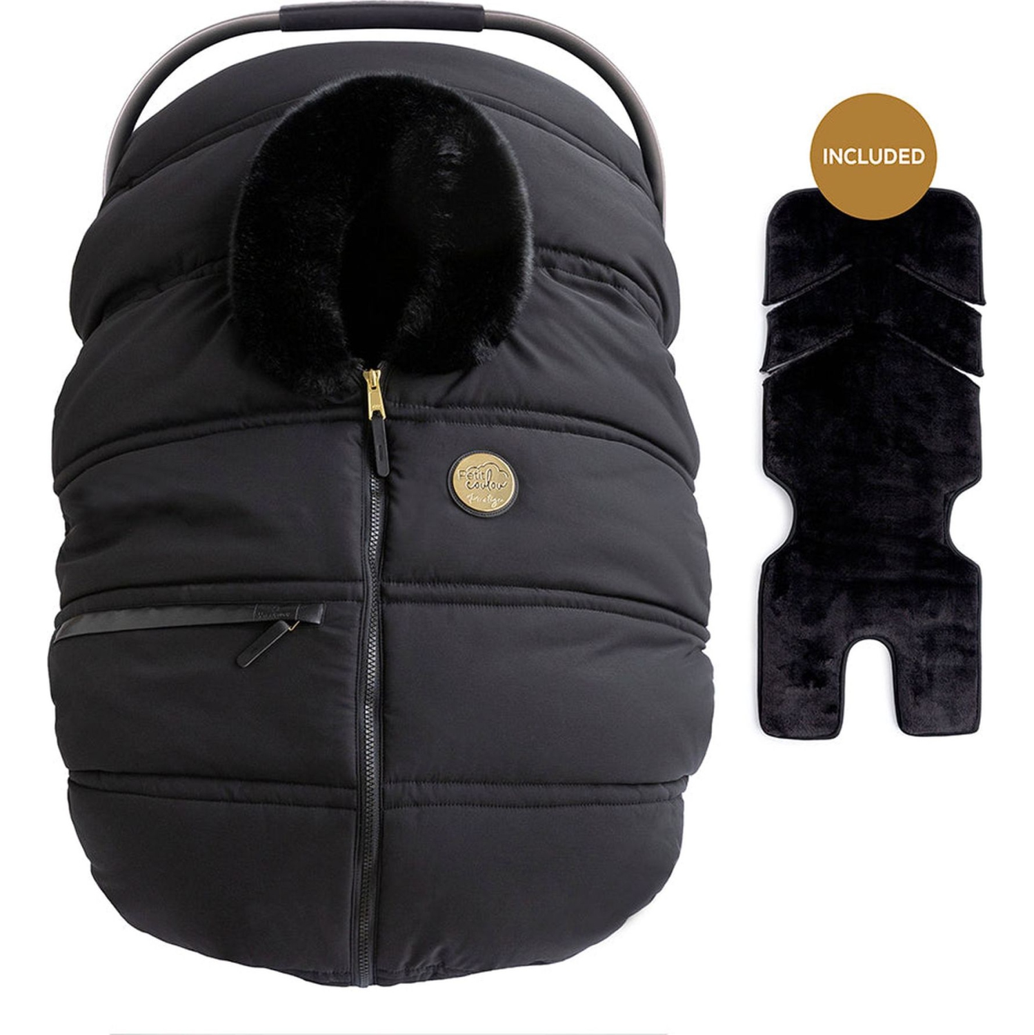 Petit Coulou 3-Season Car Seat Cover and Insulated Backing Deluxe Set - Eclipse