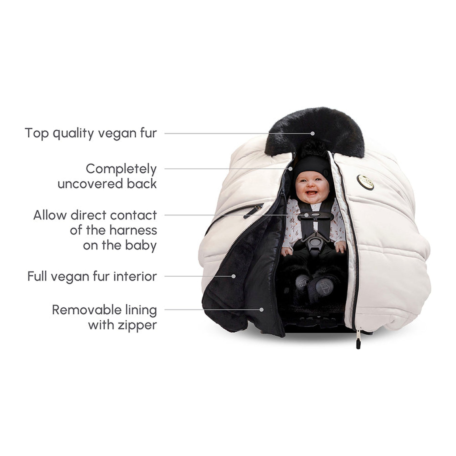 Petit Coulou 3-Season Car Seat Cover and Insulated Backing Deluxe Set - Eclipse