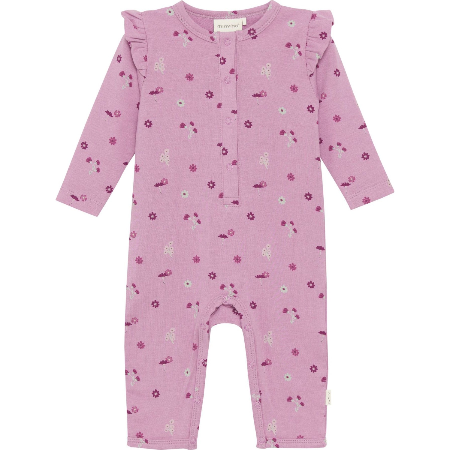 Barboteuse en coton biologique de Minymo - Orchidée mauve